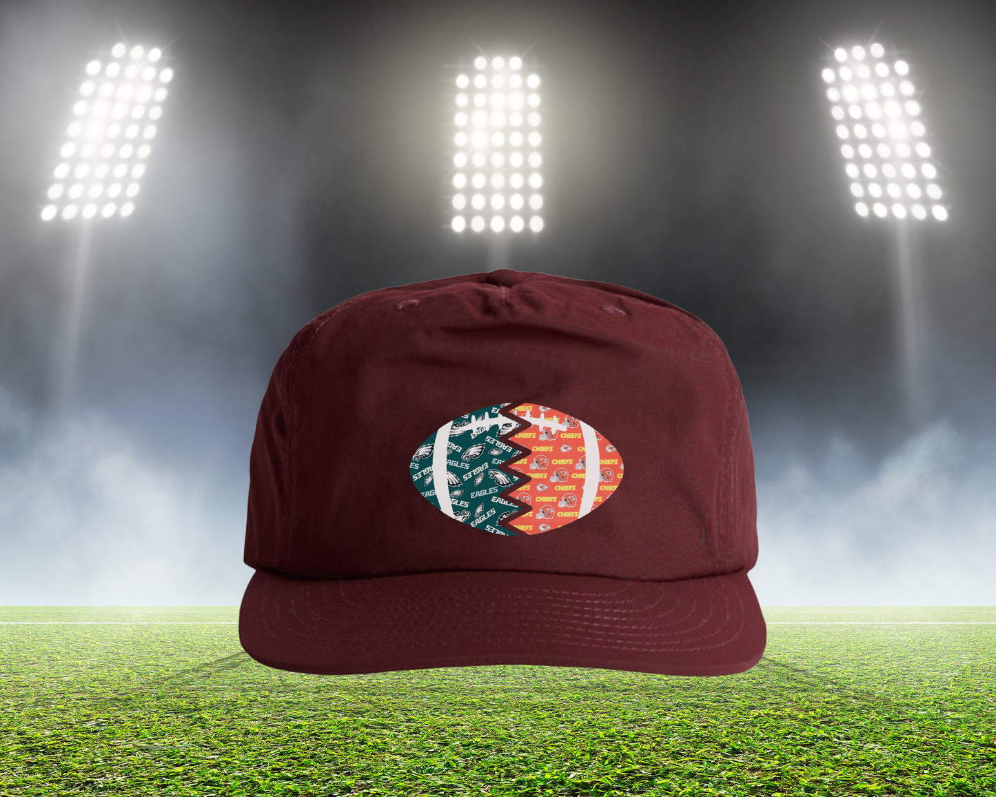 Split Football Prints Hat