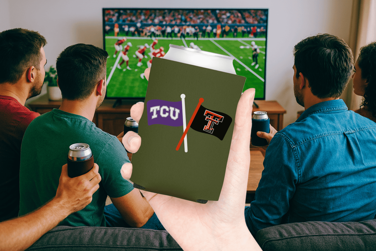 Crossed Flags Can Coolers - Tailgate Vibes