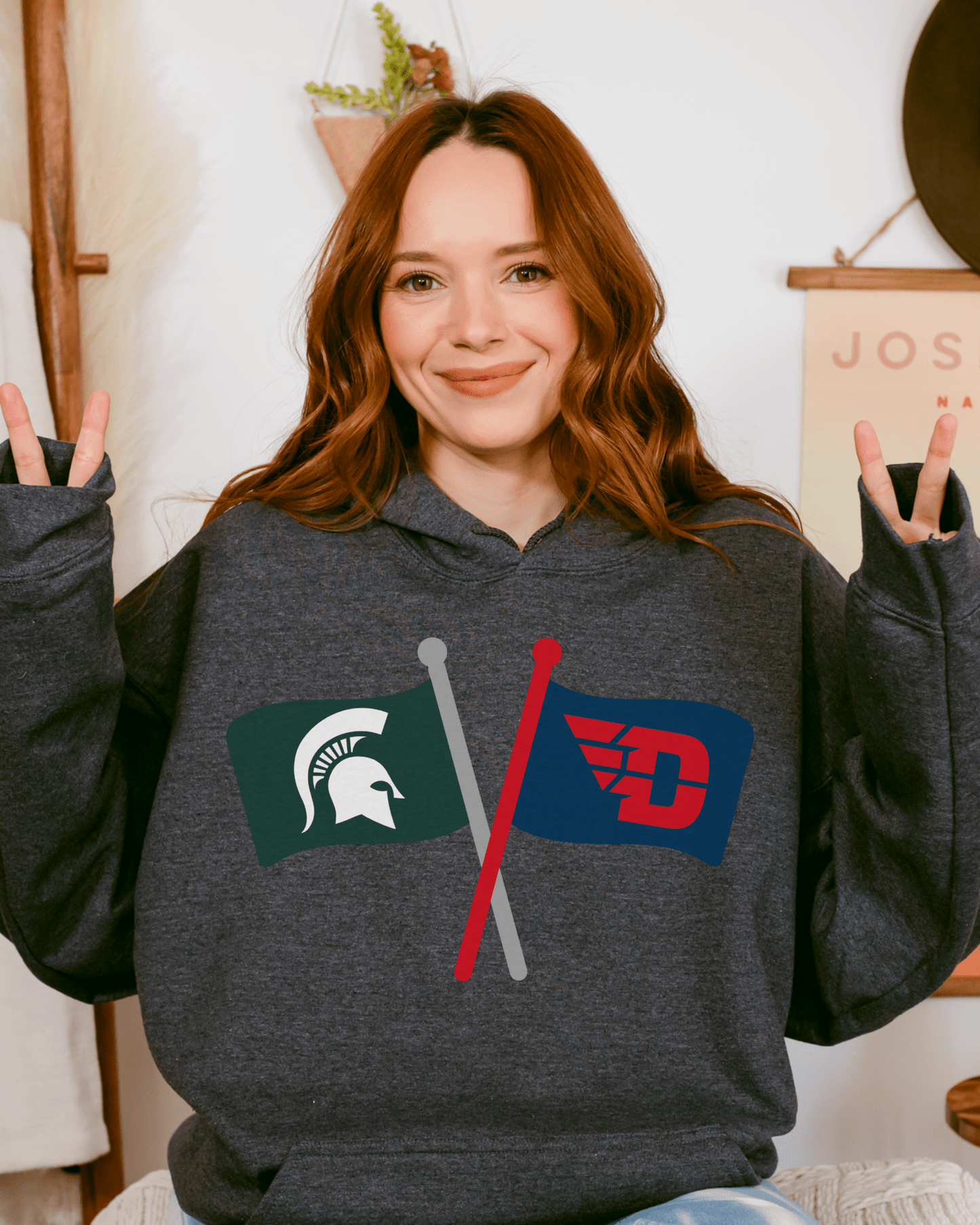 Crossed Flags Hooded Sweatshirt - Tailgate Vibes