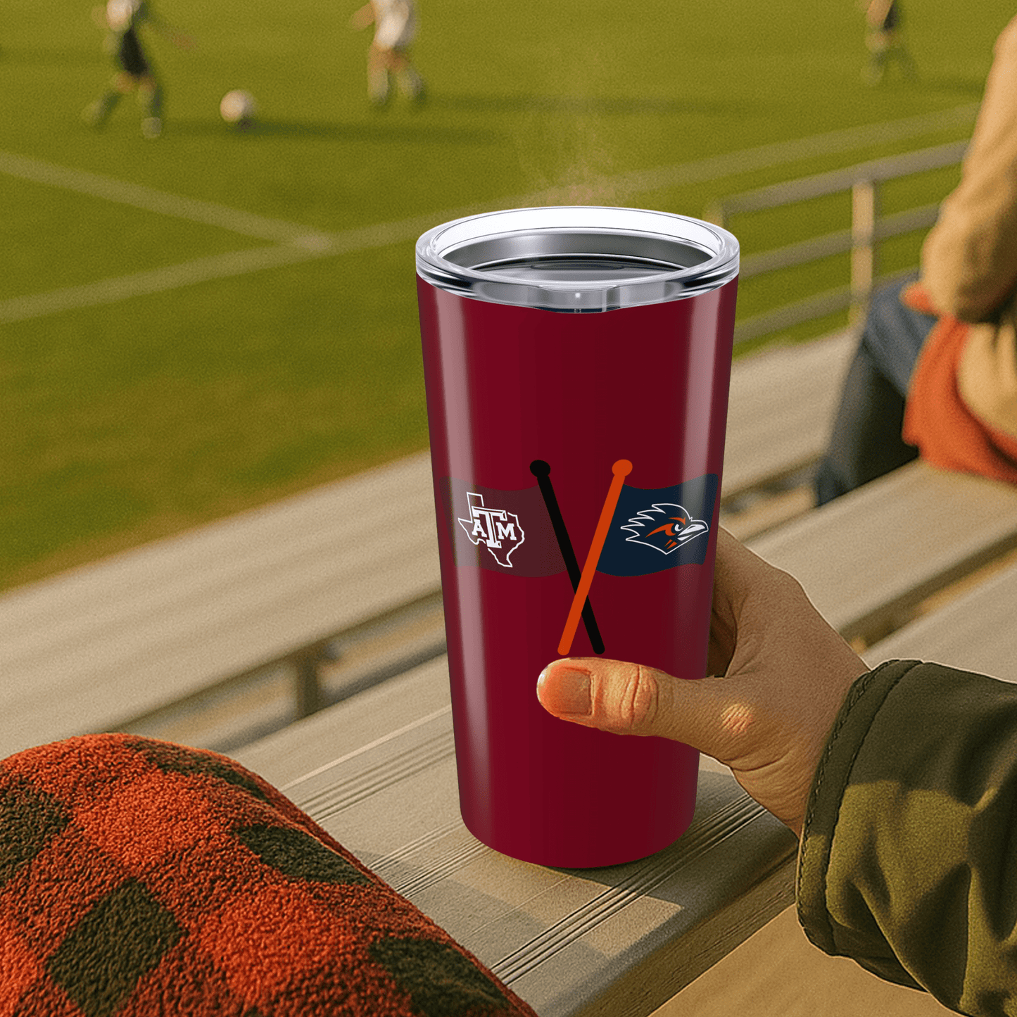 Crossed Flags Logos Baseball 20oz Stainless Tumbler - Tailgate Vibes