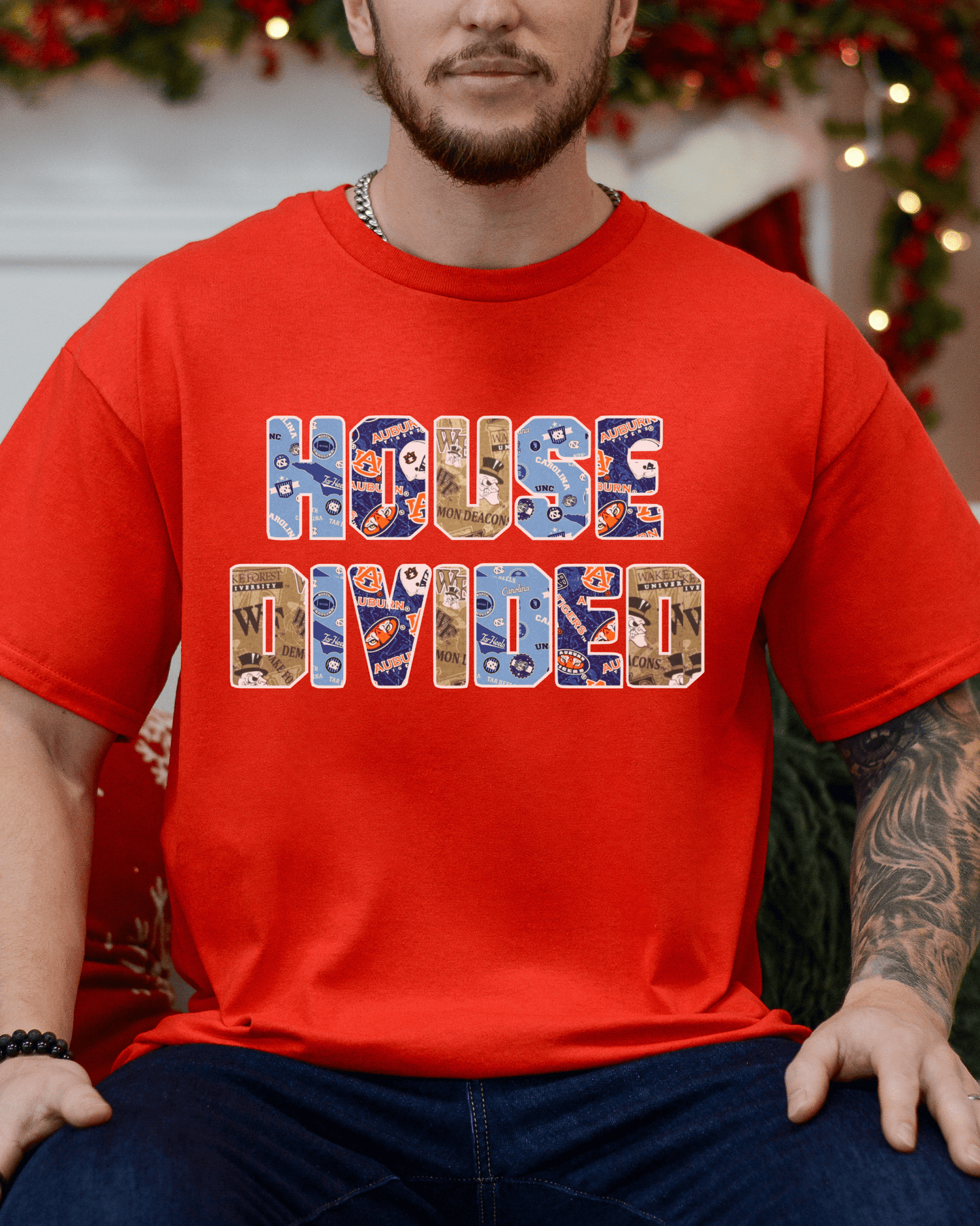 House Divided Letter Patterns T-Shirt - Tailgate Vibes