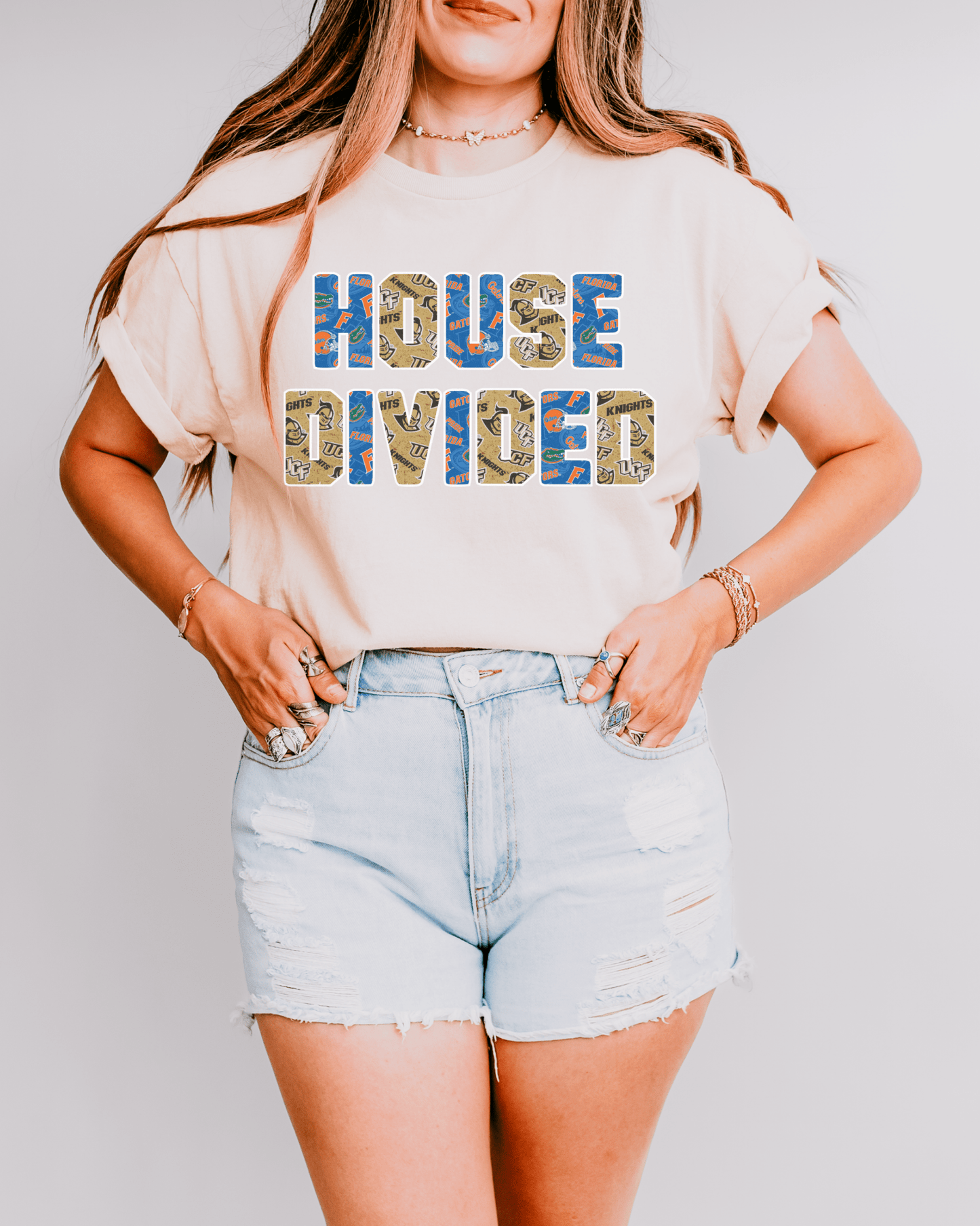 House Divided Letter Patterns T-Shirt - Tailgate Vibes