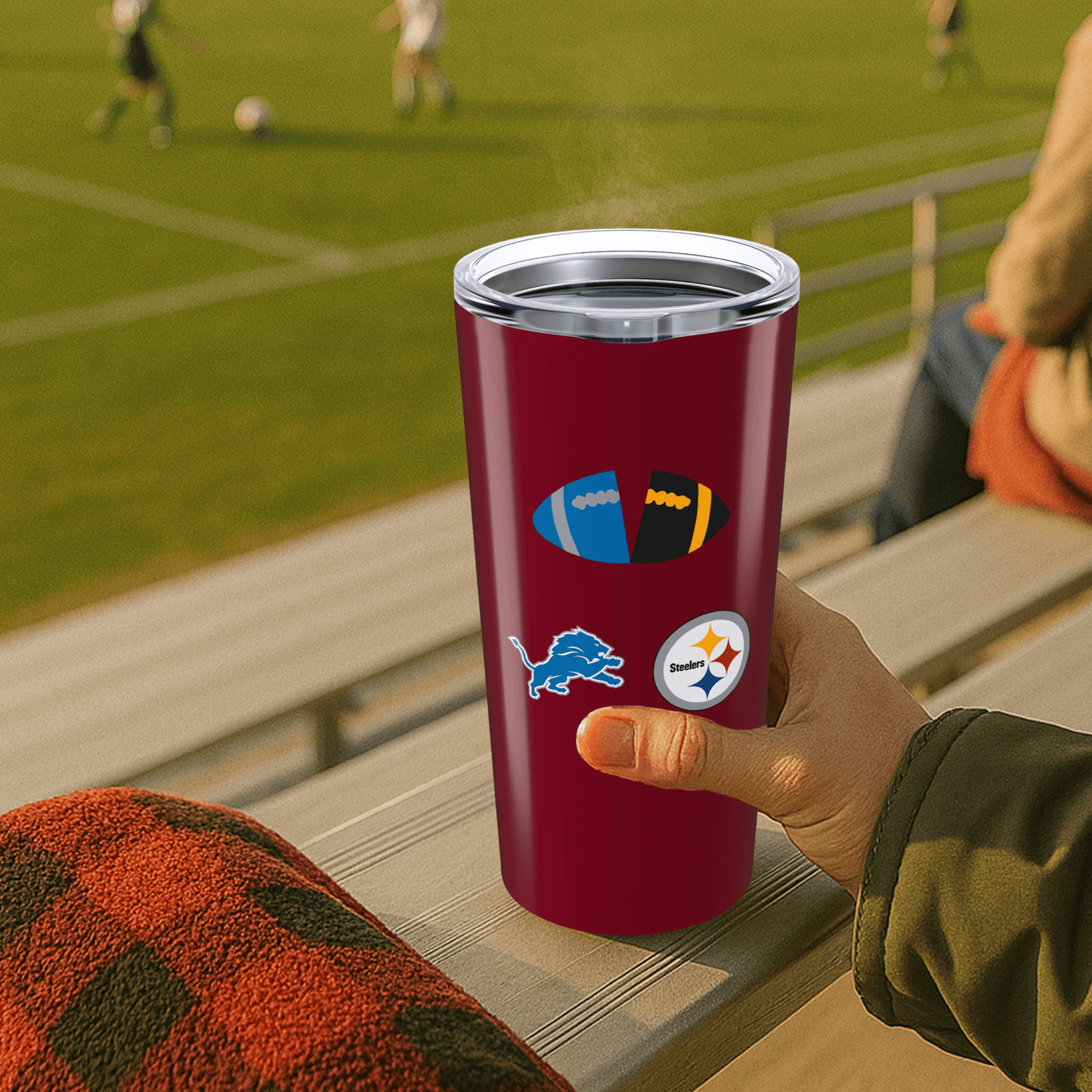 OG Split Football 20oz Stainless Tumbler - Tailgate Vibes