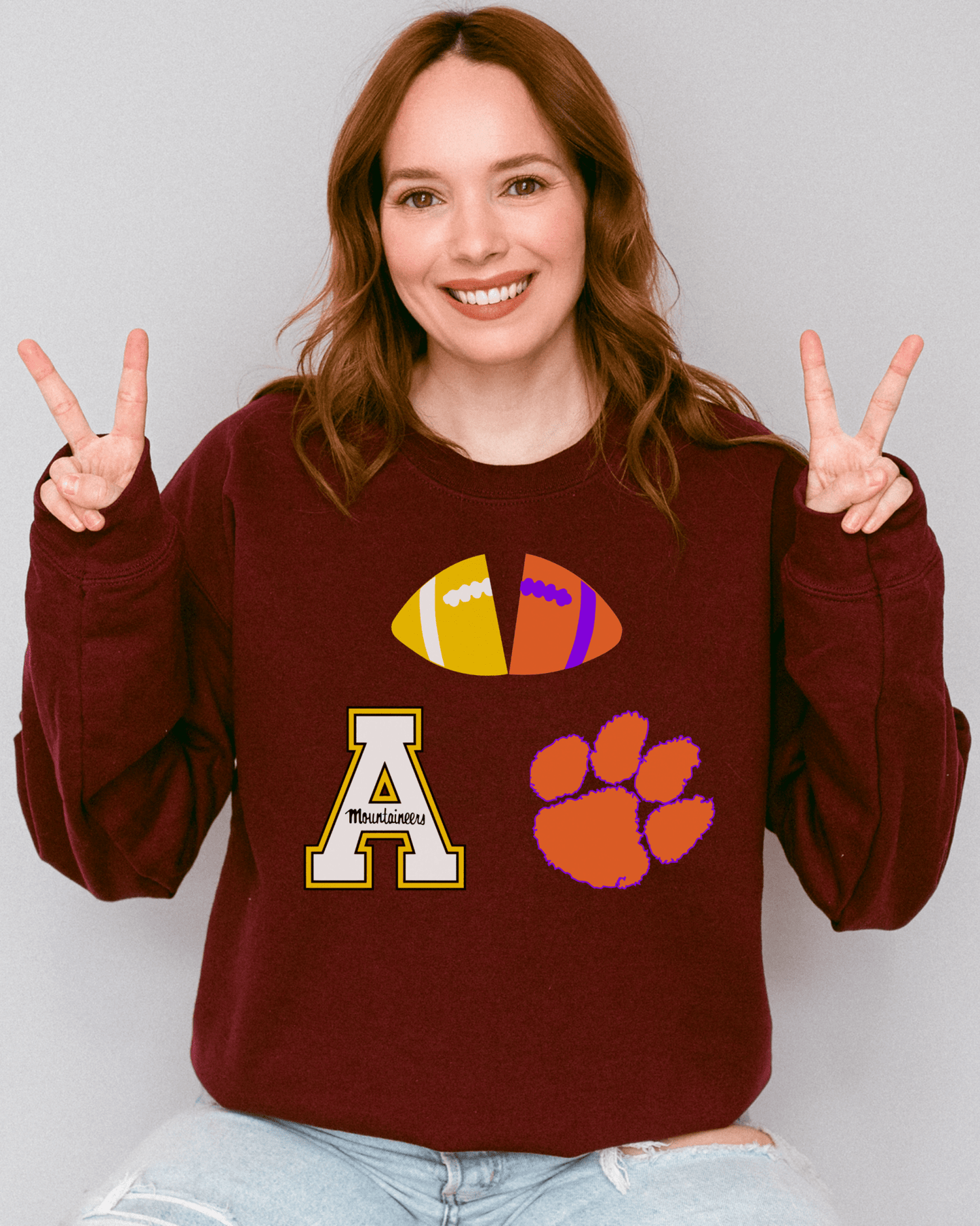 OG Split Football Crewneck Sweatshirt - Tailgate Vibes