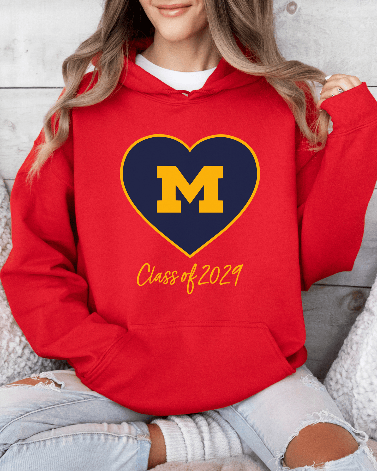 Single Logo Heart Hooded Sweatshirt - Tailgate Vibes