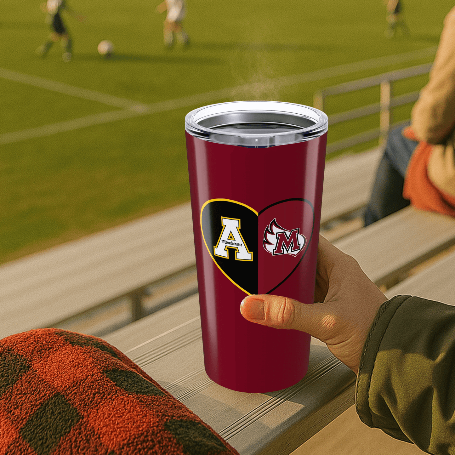 Split Heart Logos Stainless Tumbler - Tailgate Vibes