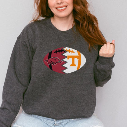 Split Football Logos Crewneck Sweatshirt