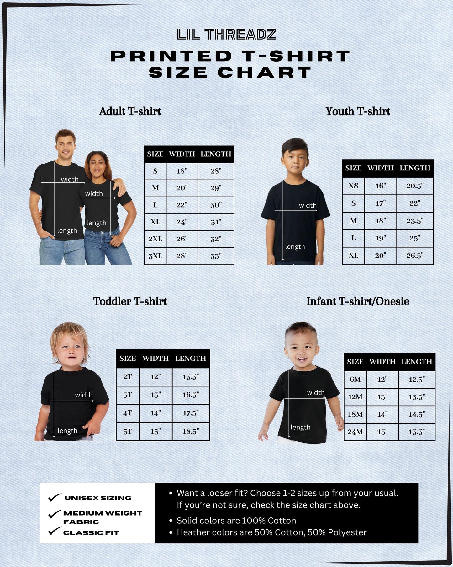 a child&#39;s t - shirt sizes chart with a child&#39;s t -