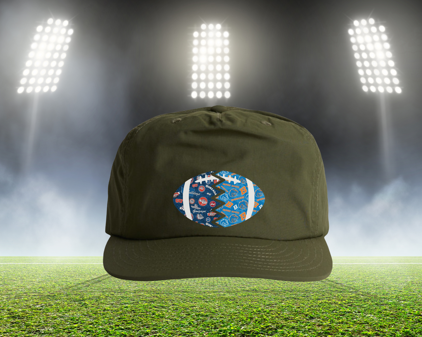 Split Football Prints Hat