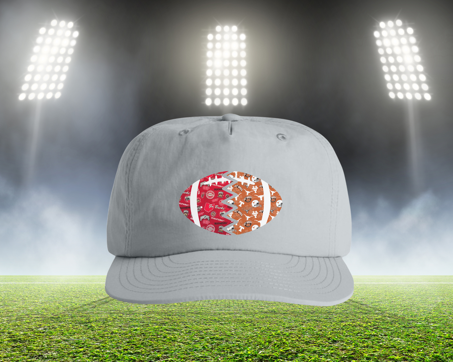 Split Football Prints Hat