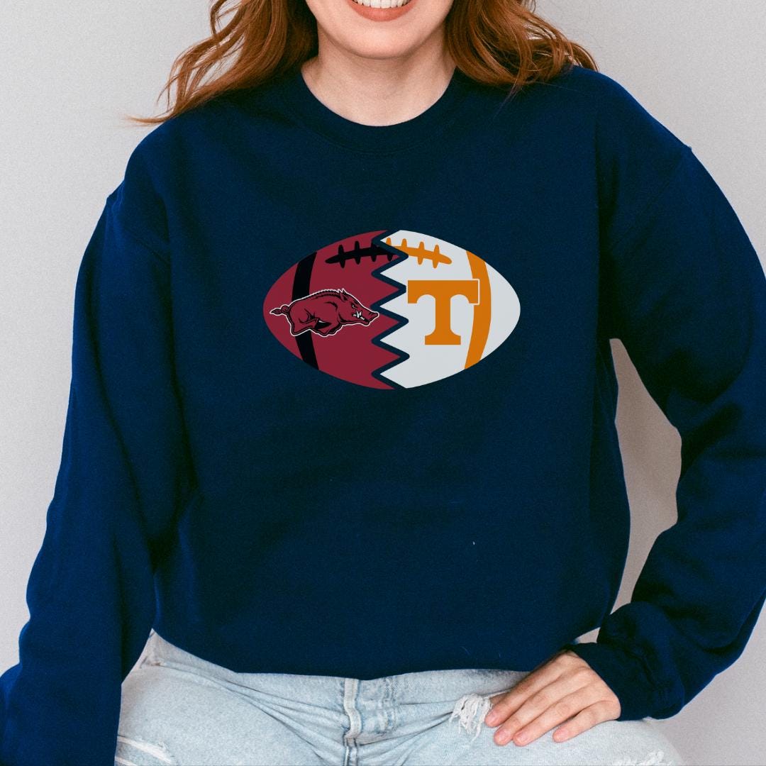 Split Football Logos Crewneck Sweatshirt