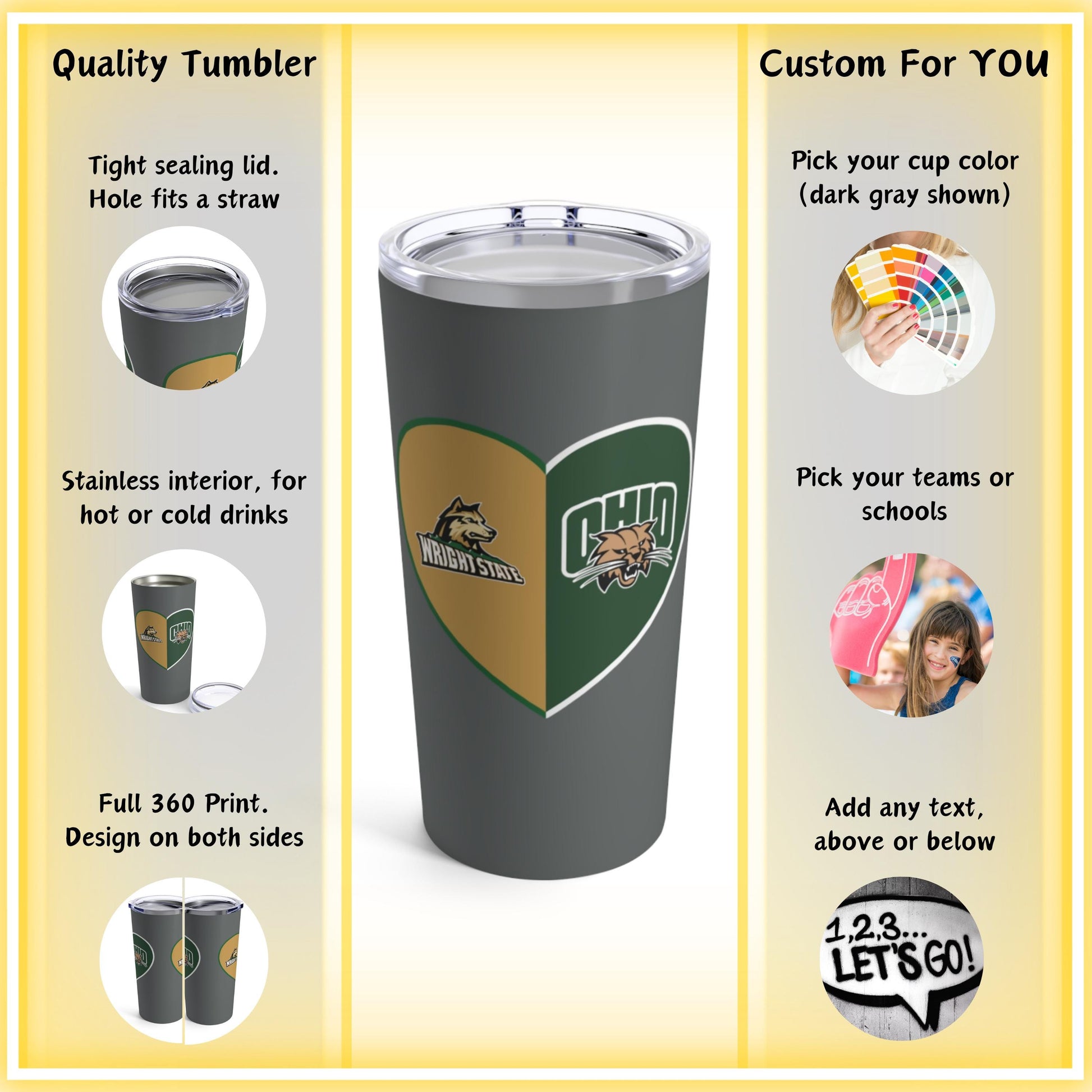 a tumbler cup is shown with instructions for how to use it