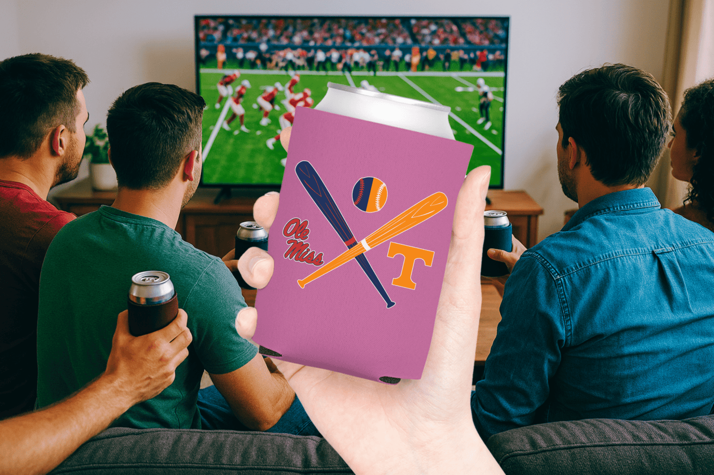 Crossed Bats Logos Baseball Can Cooler - Tailgate Vibes