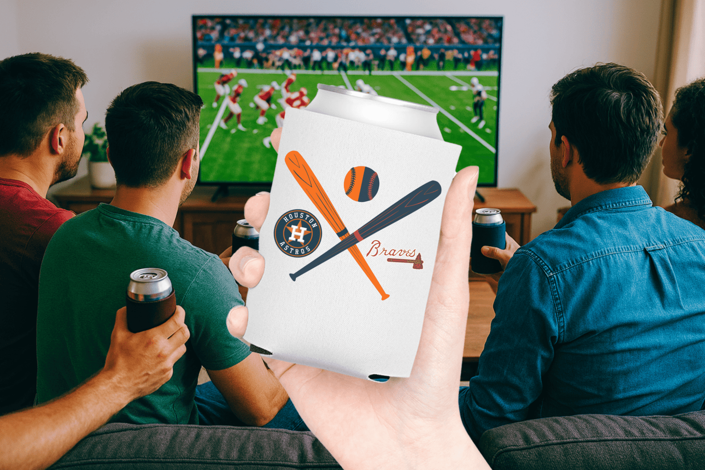 Crossed Bats Logos Baseball Can Cooler - Tailgate Vibes