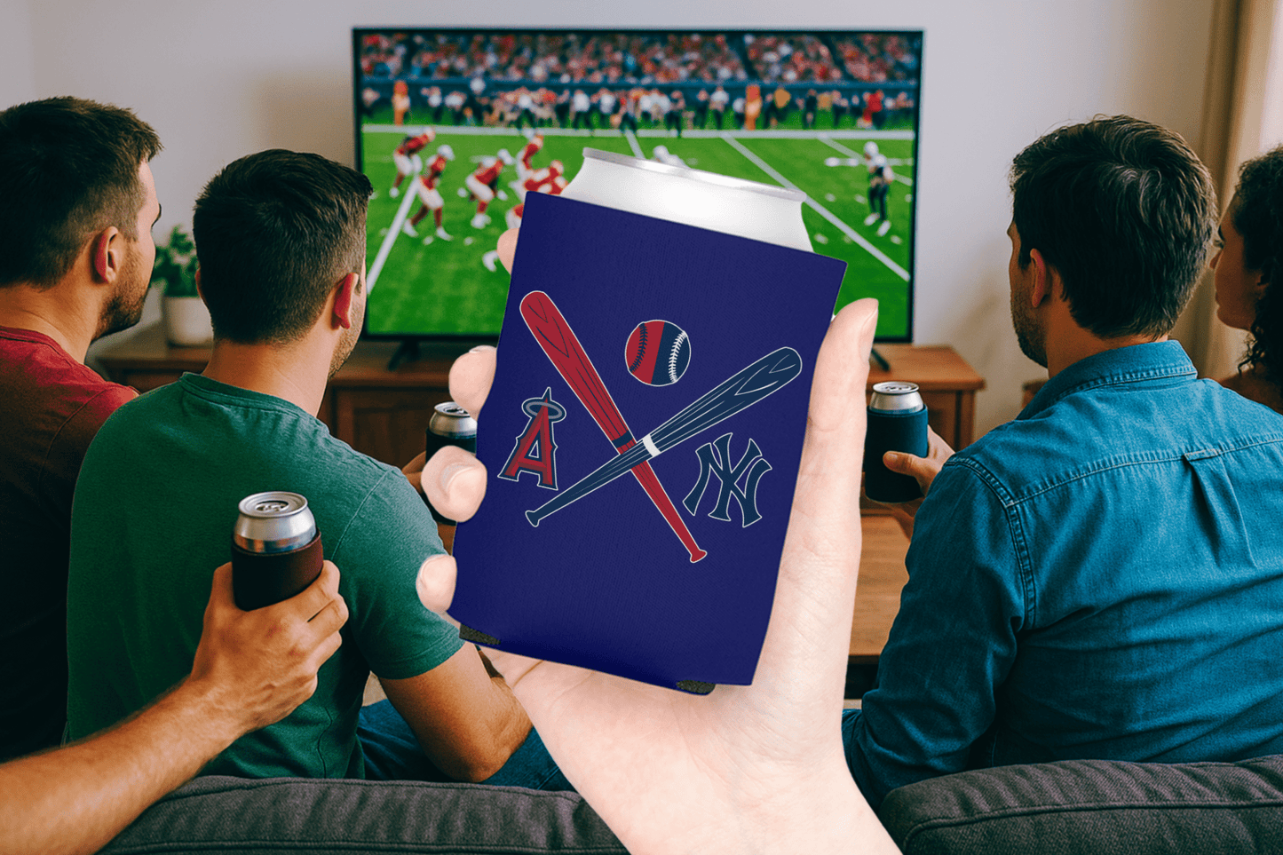 Crossed Bats Logos Baseball Can Cooler - Tailgate Vibes