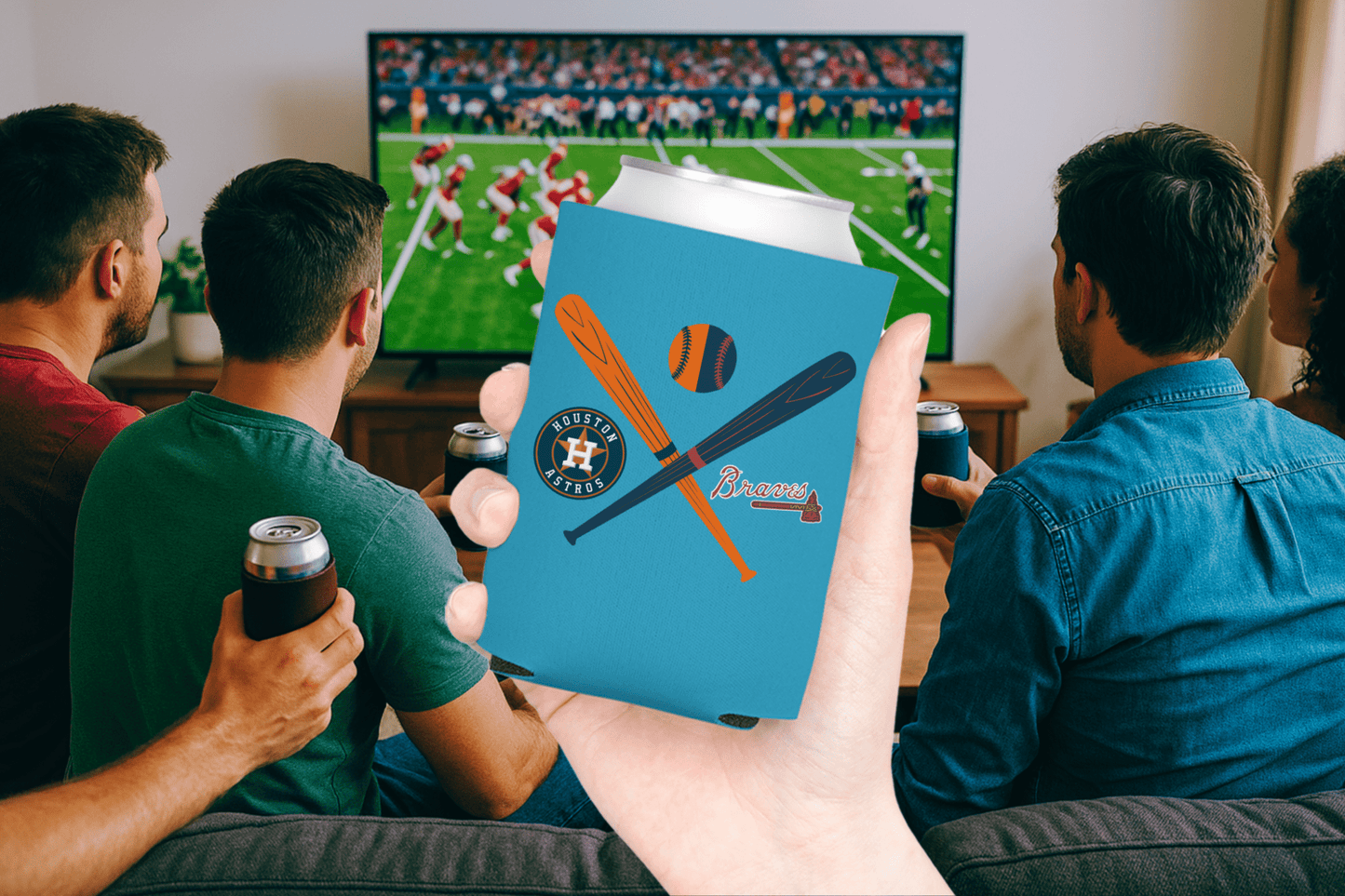 Crossed Bats Logos Baseball Can Cooler - Tailgate Vibes