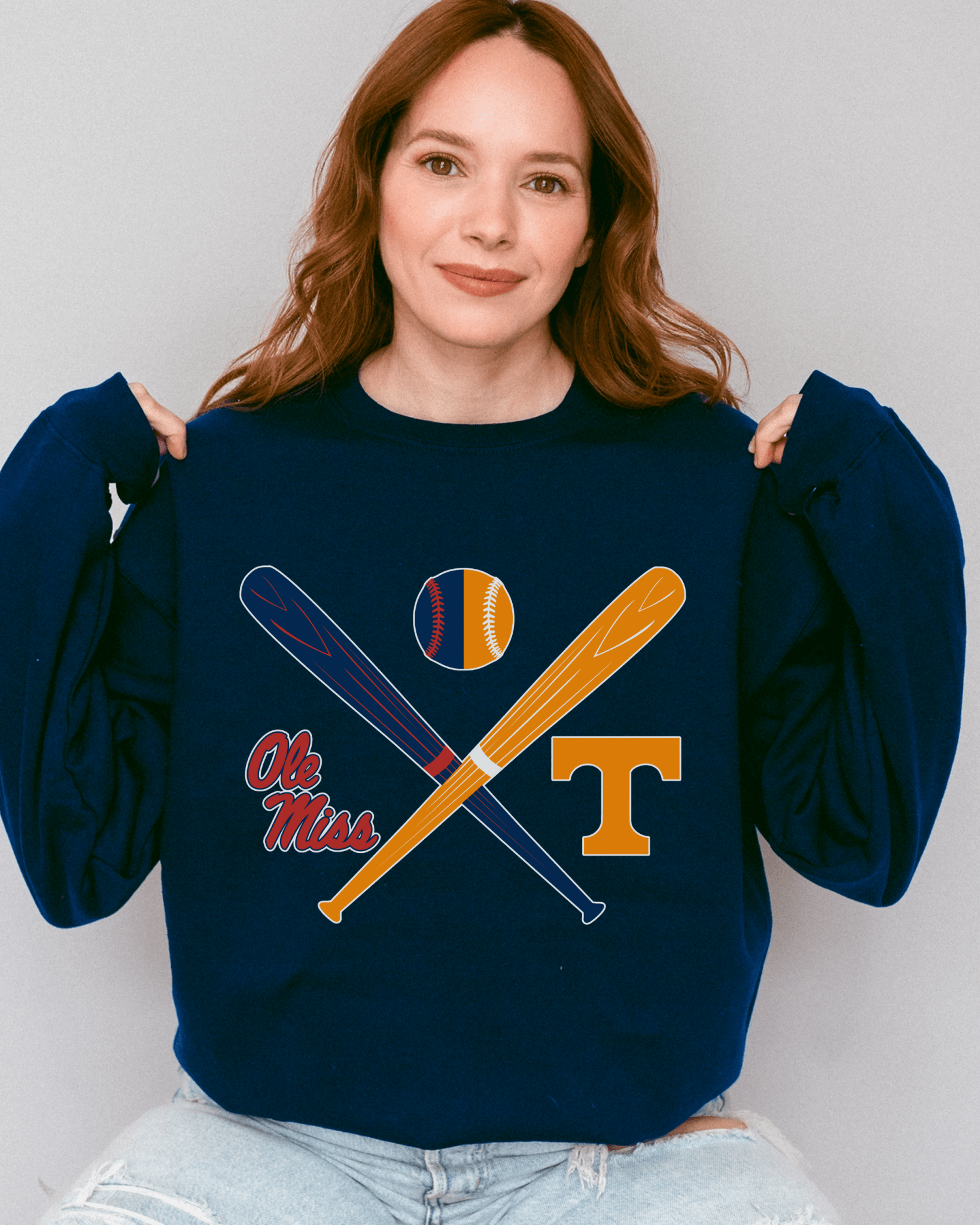 Crossed Bats Logos Baseball Crewneck Sweatshirt - Tailgate Vibes