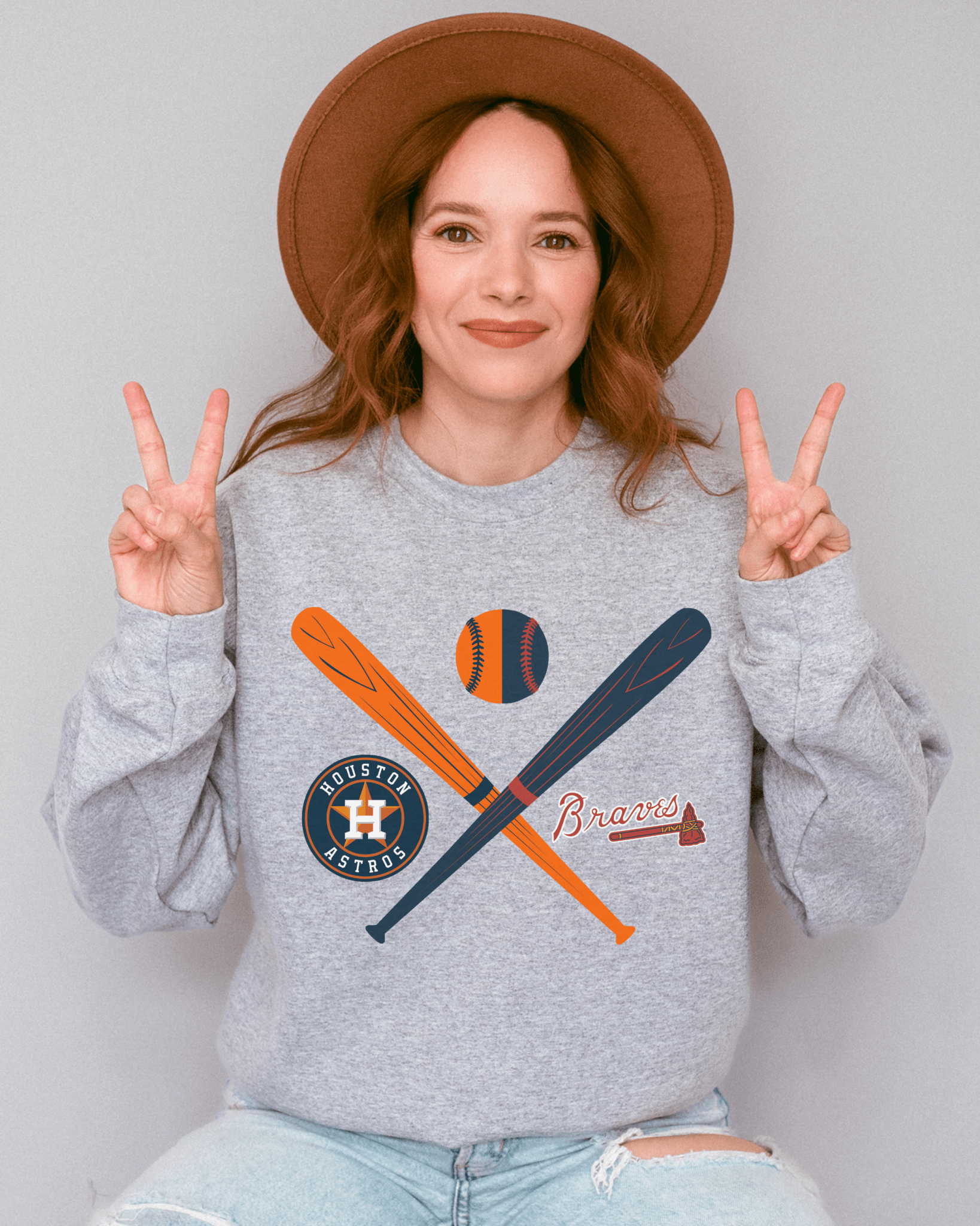 Crossed Bats Logos Baseball Crewneck Sweatshirt - Tailgate Vibes