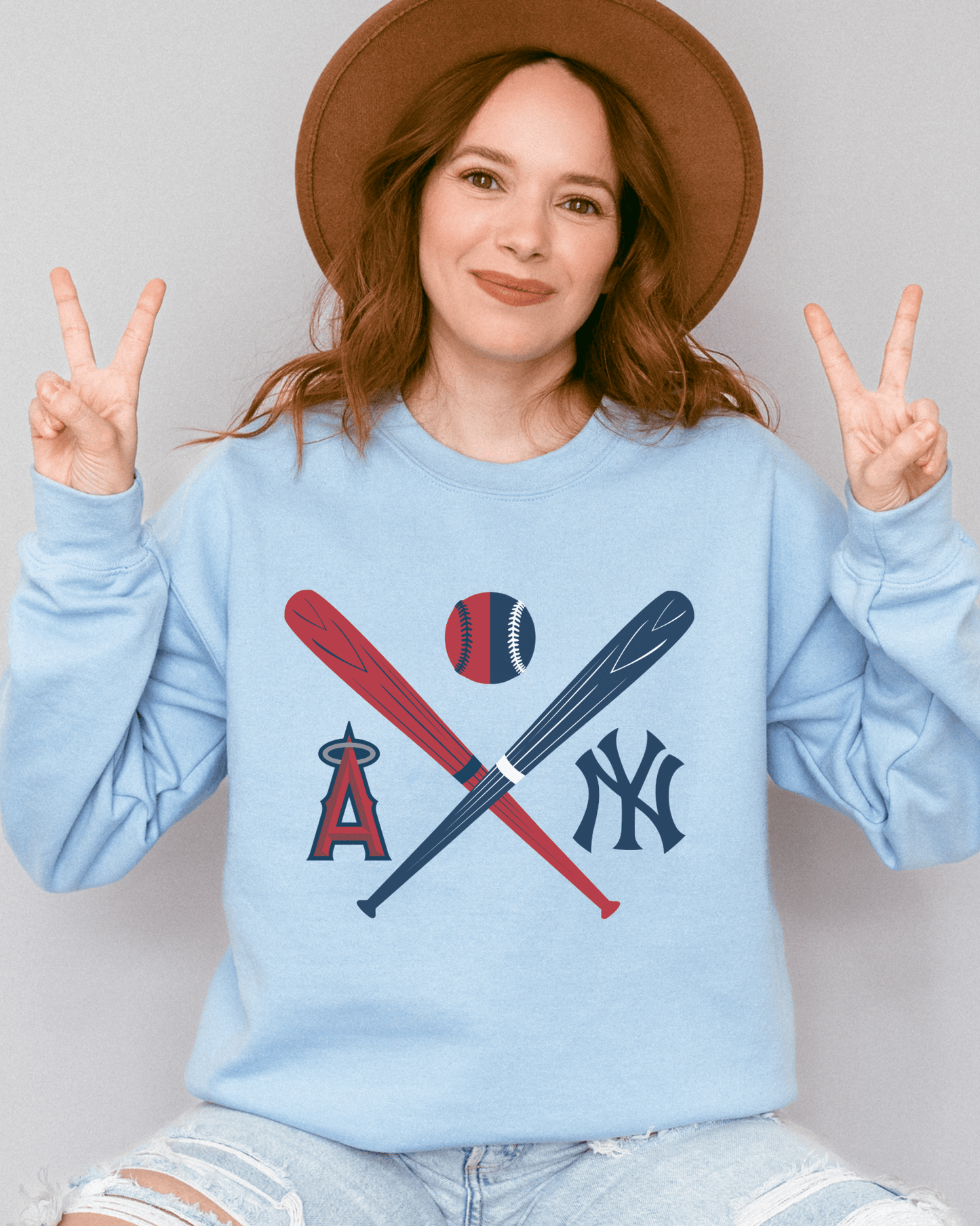 Crossed Bats Logos Baseball Crewneck Sweatshirt - Tailgate Vibes