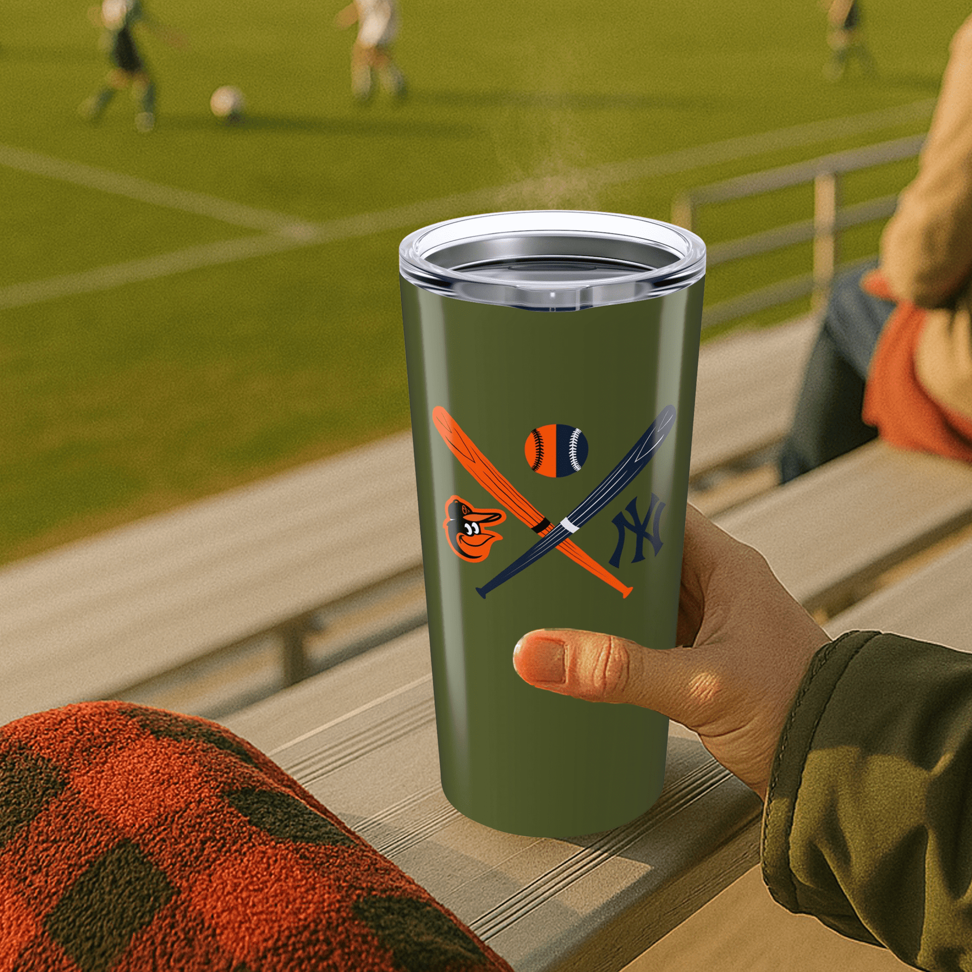 Crossed Bats Logos Baseball Cups 20oz Stainless Tumbler - Tailgate Vibes