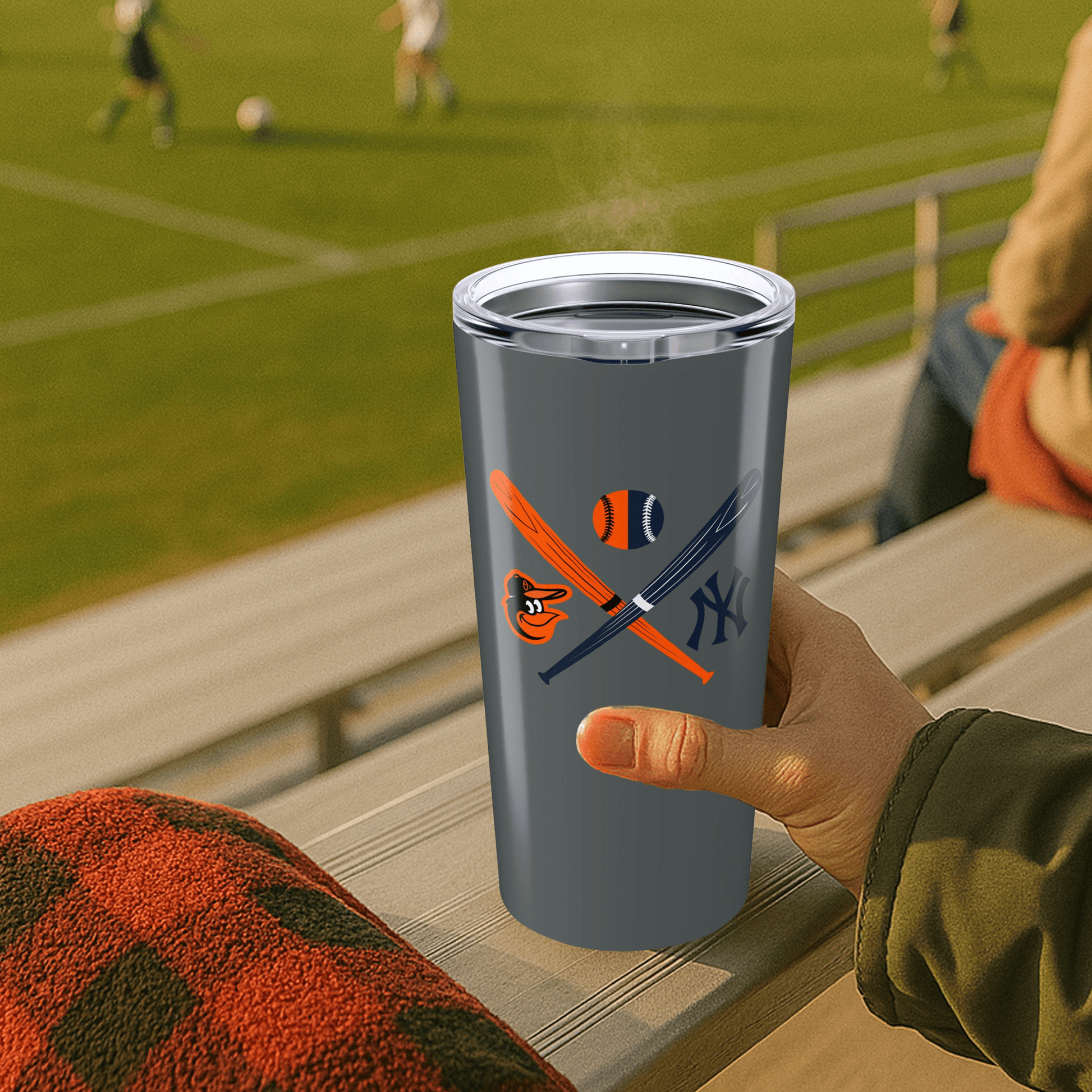 Crossed Bats Logos Baseball Cups 20oz Stainless Tumbler - Tailgate Vibes