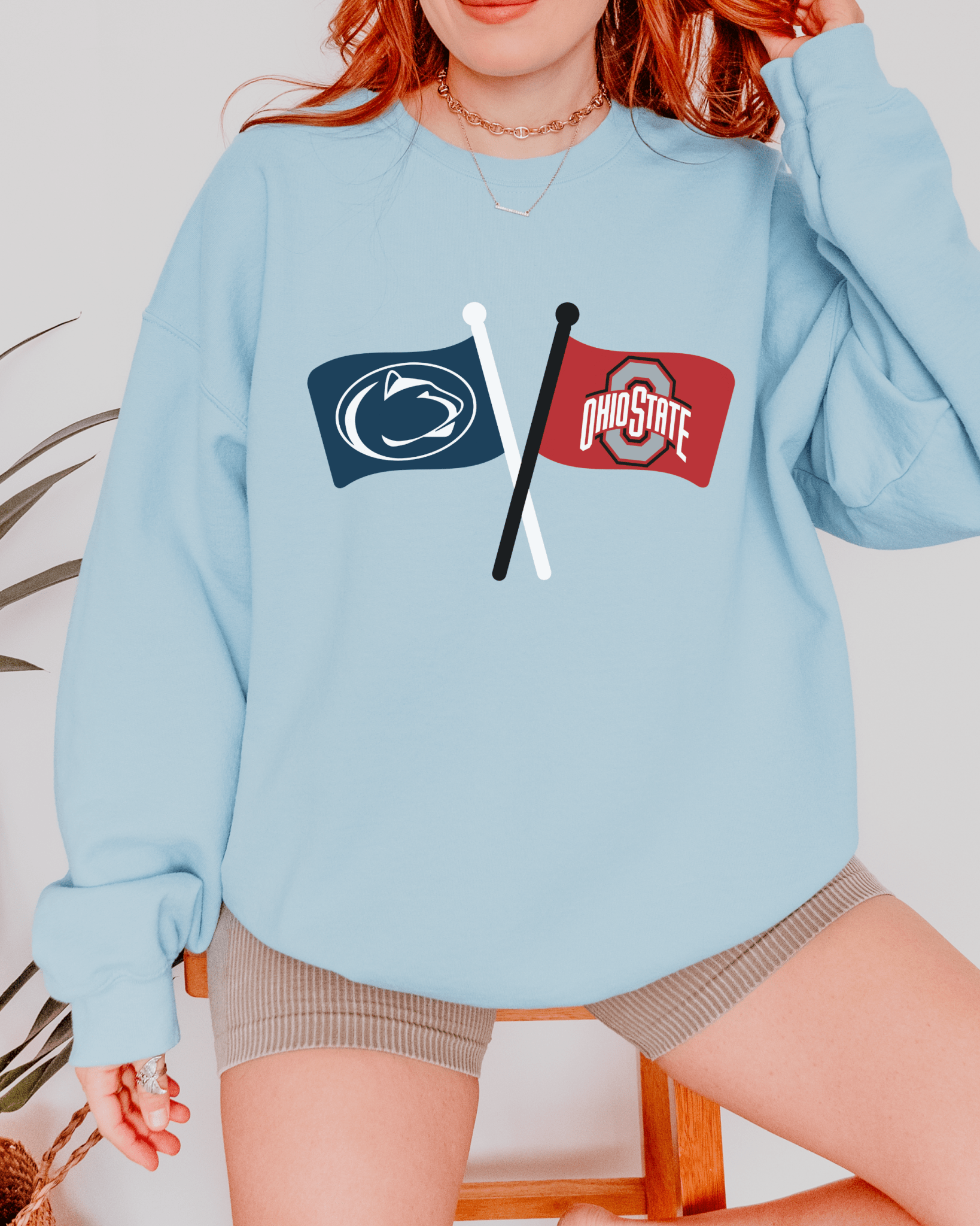 Crossed Flags Crewneck Sweatshirt - Tailgate Vibes