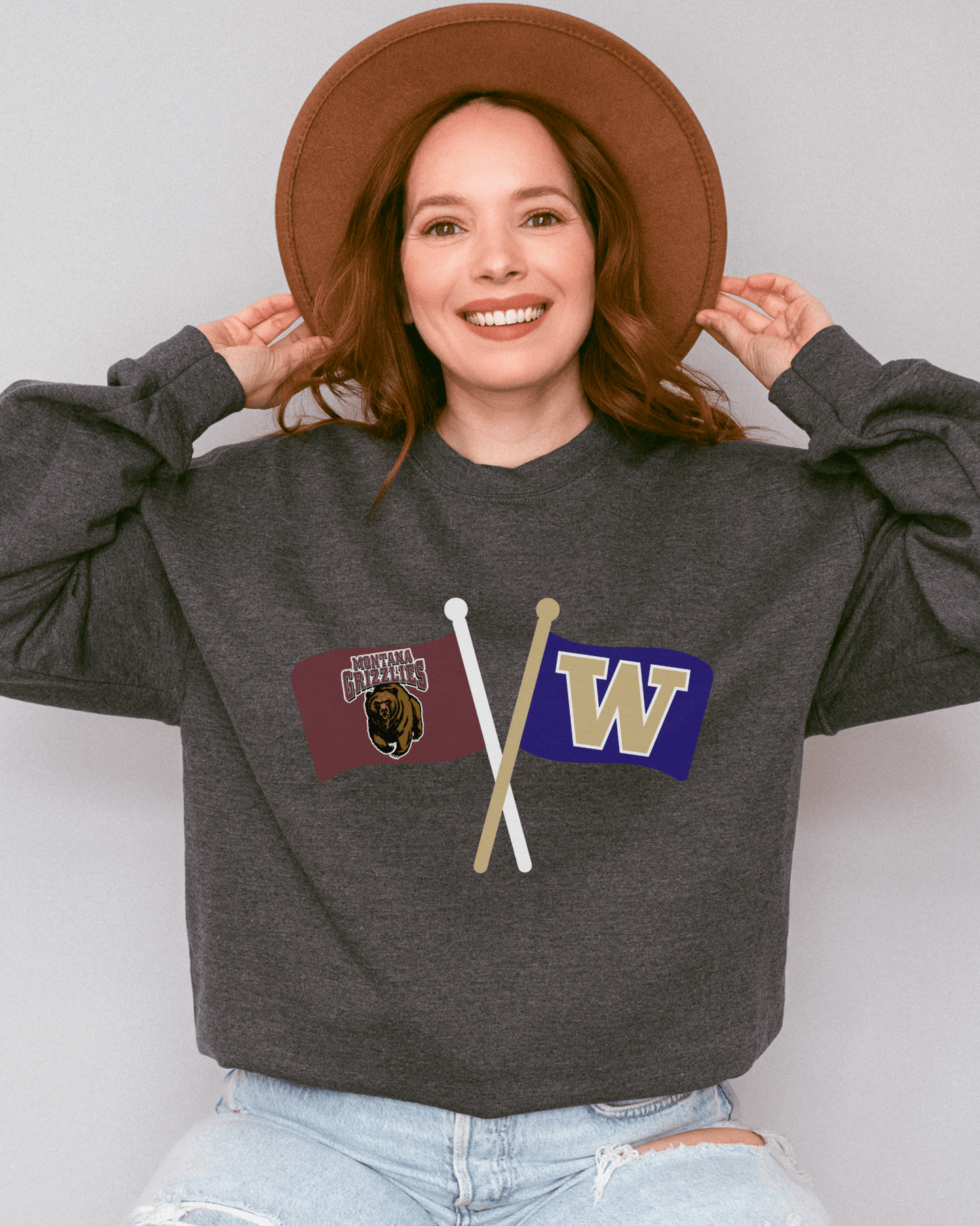 Crossed Flags Crewneck Sweatshirt - Tailgate Vibes