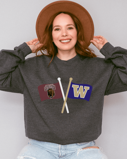 Crossed Flags Crewneck Sweatshirt - Tailgate Vibes