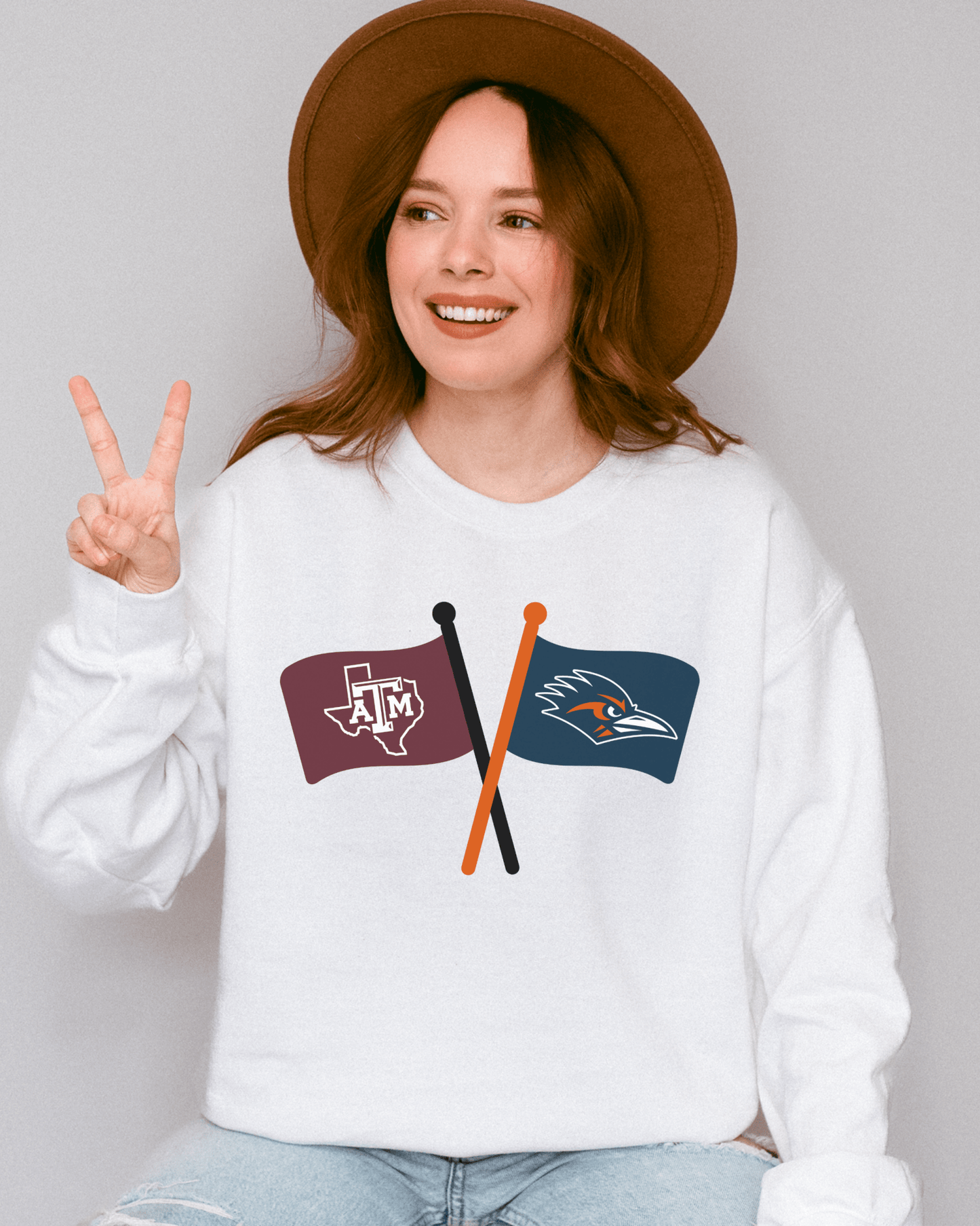 Crossed Flags Crewneck Sweatshirt - Tailgate Vibes