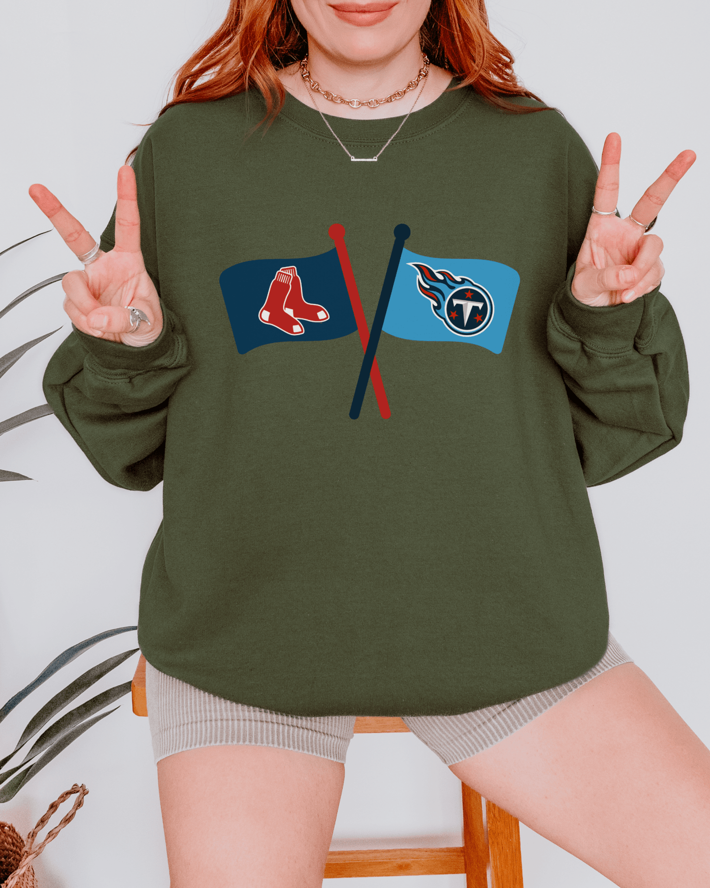 Crossed Flags Crewneck Sweatshirt - Tailgate Vibes