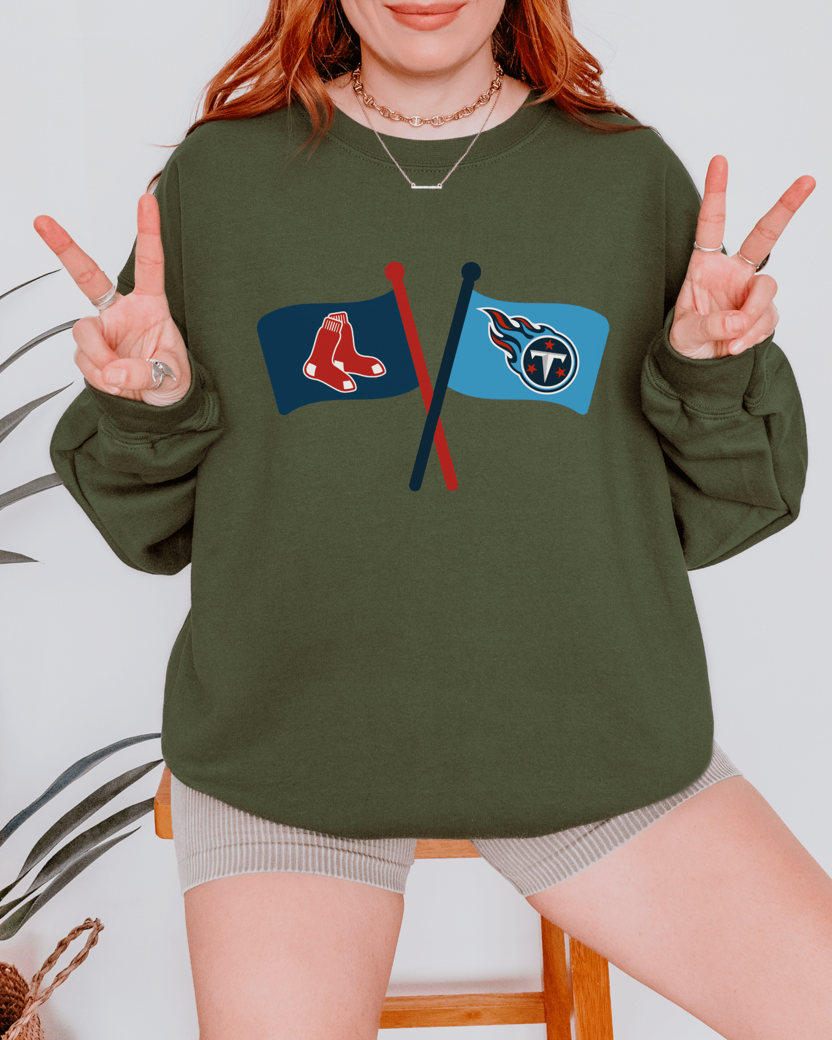 Crossed Flags Crewneck Sweatshirt - Tailgate Vibes