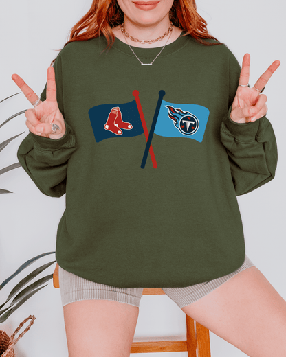 Crossed Flags Crewneck Sweatshirt - Tailgate Vibes