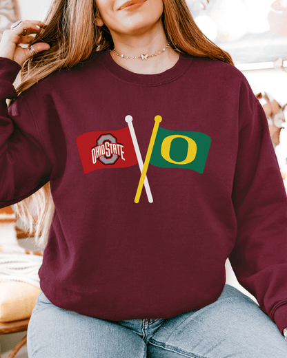 Crossed Flags Crewneck Sweatshirt - Tailgate Vibes
