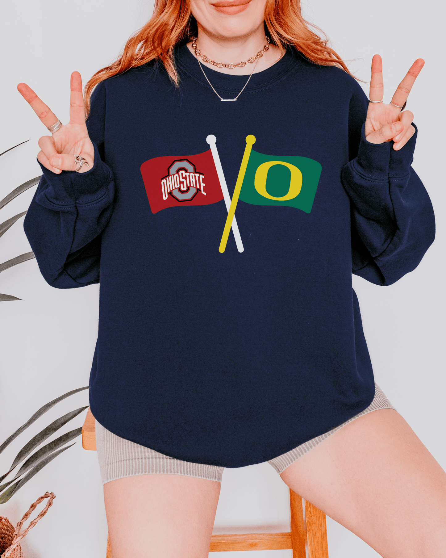 Crossed Flags Crewneck Sweatshirt - Tailgate Vibes