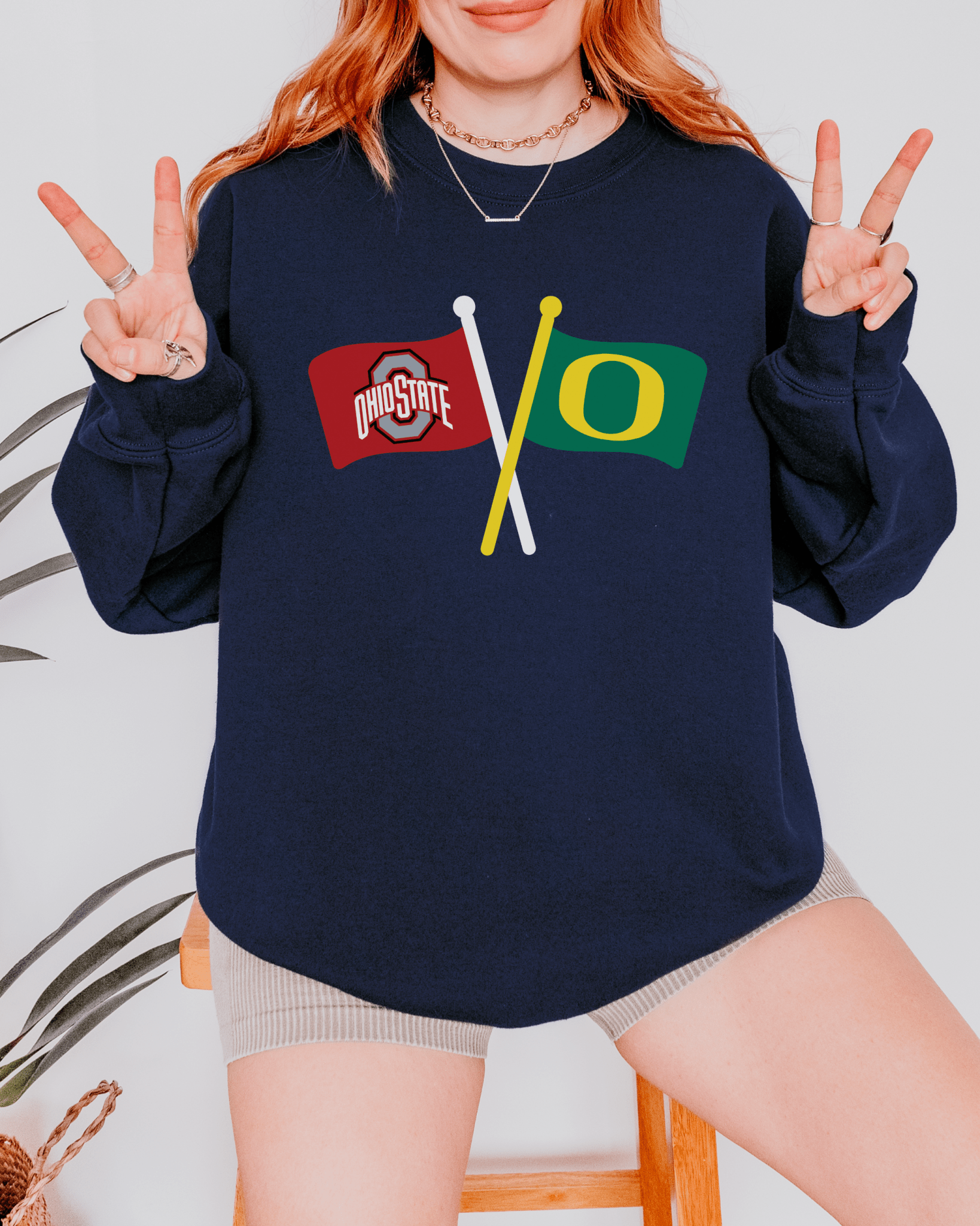 Crossed Flags Crewneck Sweatshirt - Tailgate Vibes