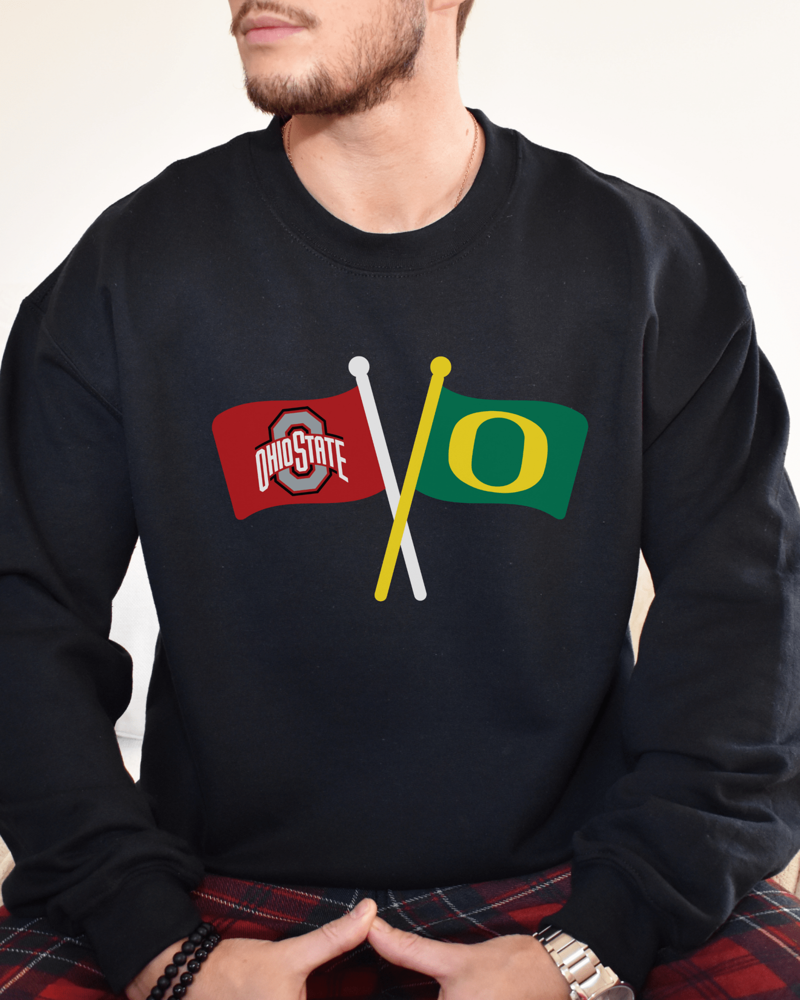 Crossed Flags Crewneck Sweatshirt - Tailgate Vibes