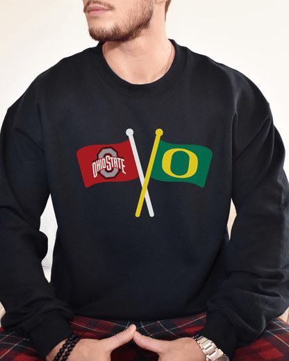 Crossed Flags Crewneck Sweatshirt - Tailgate Vibes