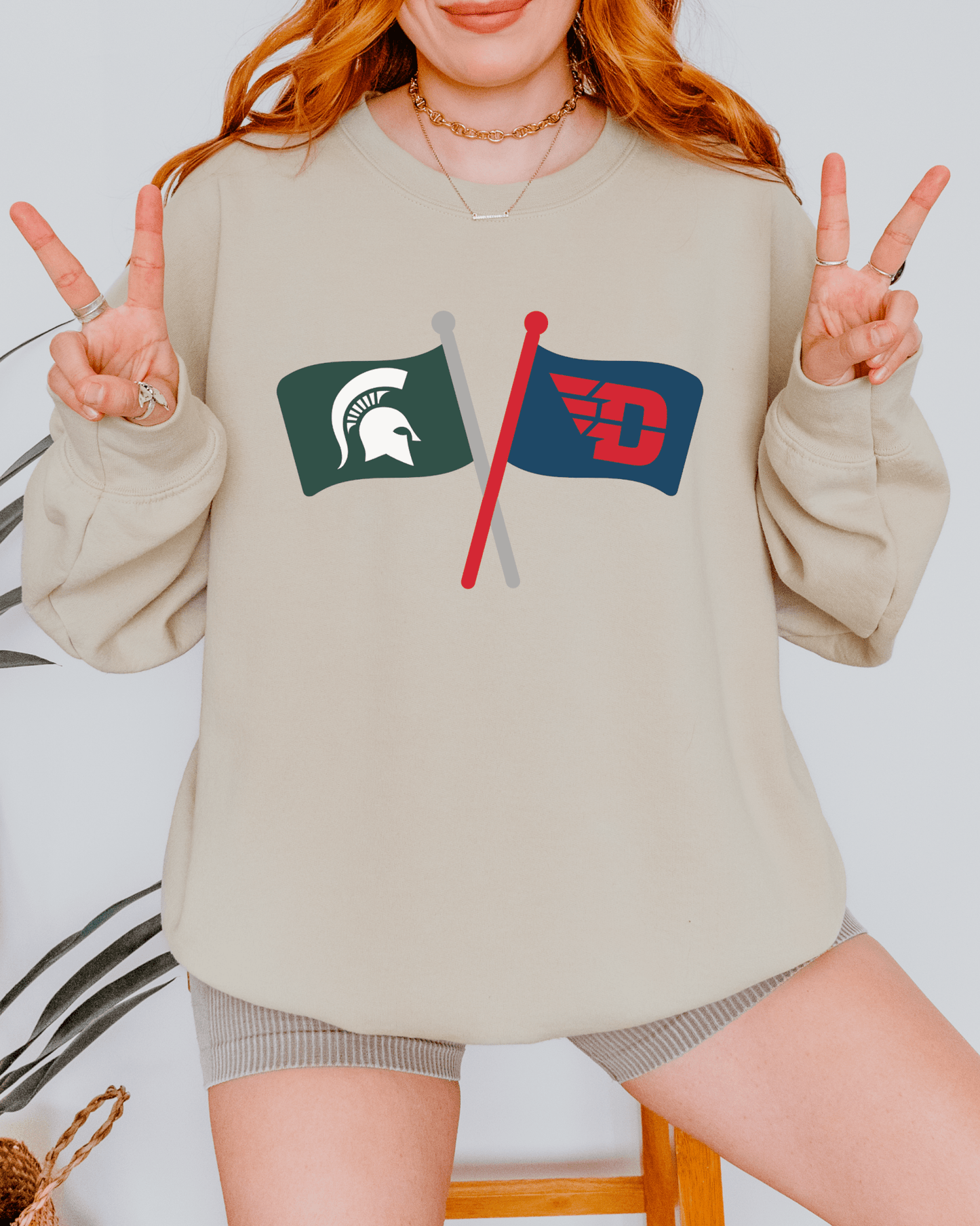Crossed Flags Crewneck Sweatshirt - Tailgate Vibes