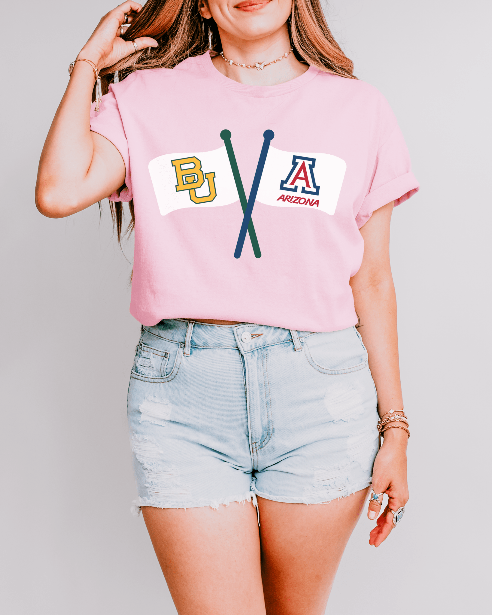 Crossed Flags T-shirt - Tailgate Vibes