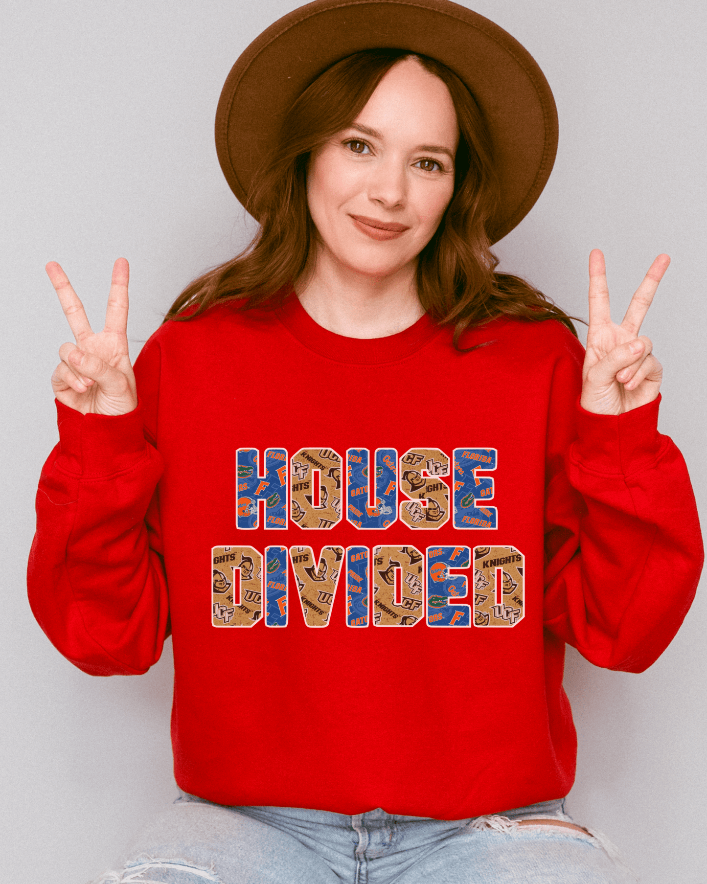 House Divided Letter Patterns Crewneck Sweatshirt - Tailgate Vibes