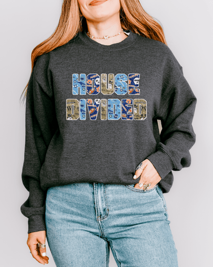 House Divided Letter Patterns Crewneck Sweatshirt - Tailgate Vibes