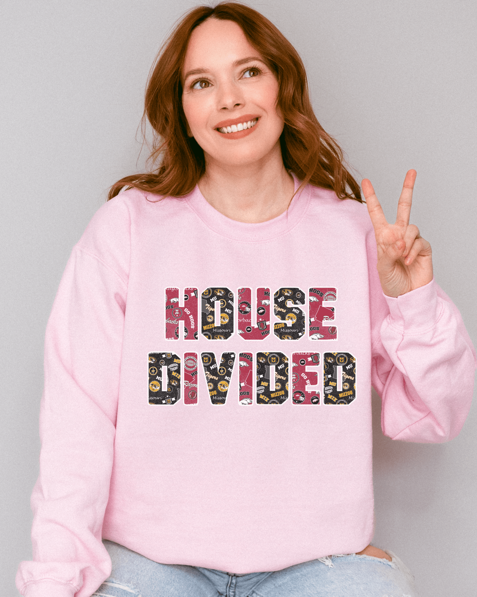 House Divided Letter Patterns Crewneck Sweatshirt - Tailgate Vibes
