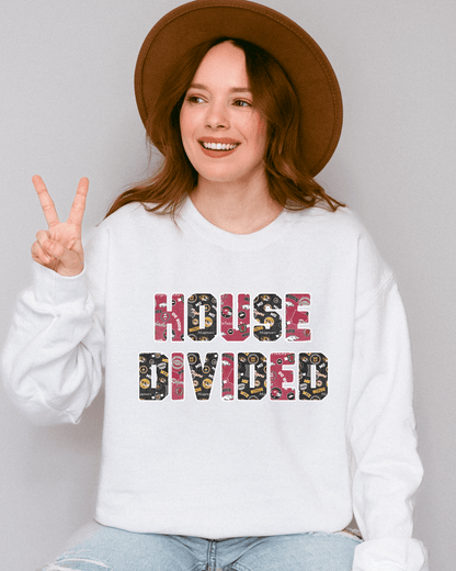 House Divided Letter Patterns Crewneck Sweatshirt - Tailgate Vibes