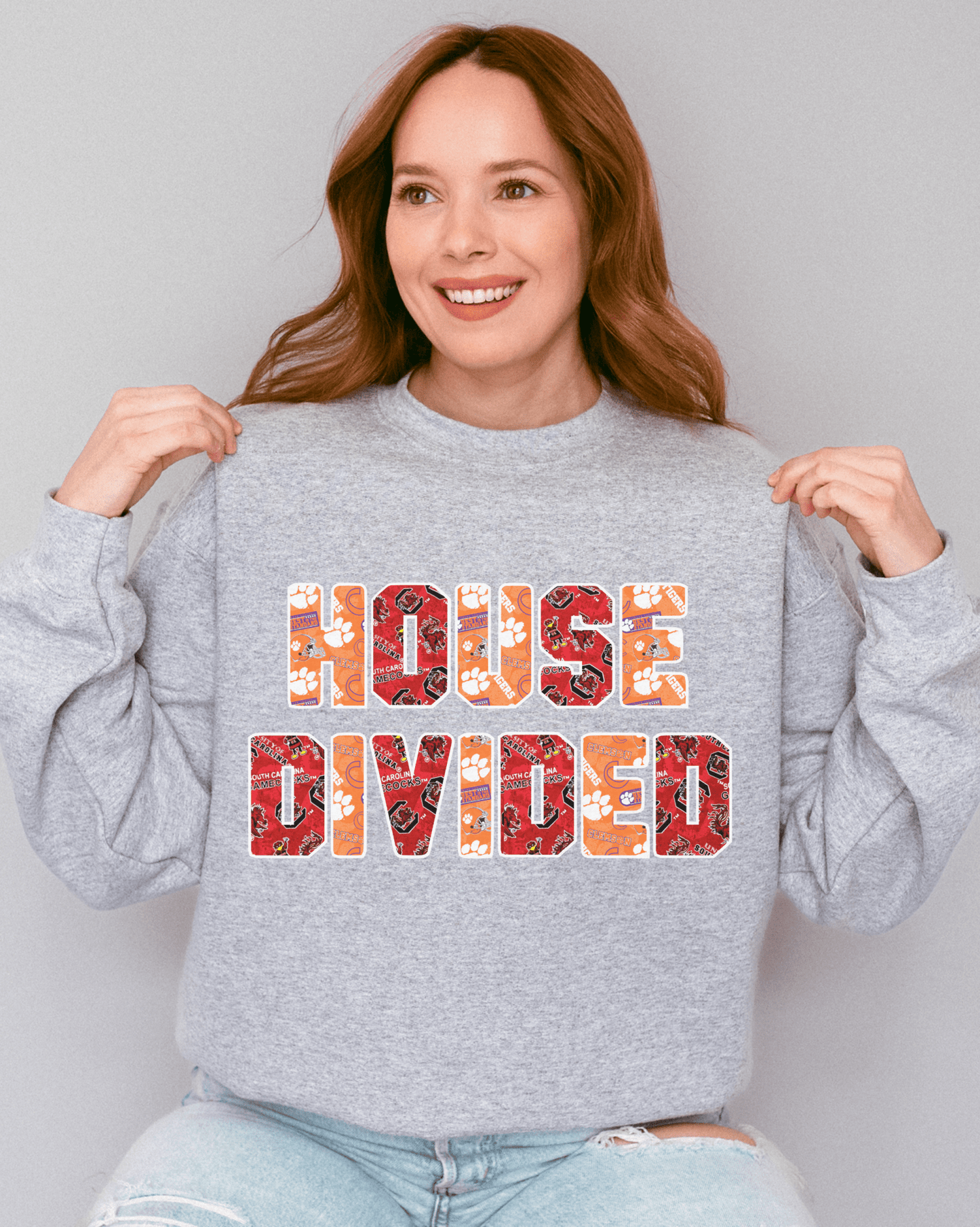 House Divided Letter Patterns Crewneck Sweatshirt - Tailgate Vibes