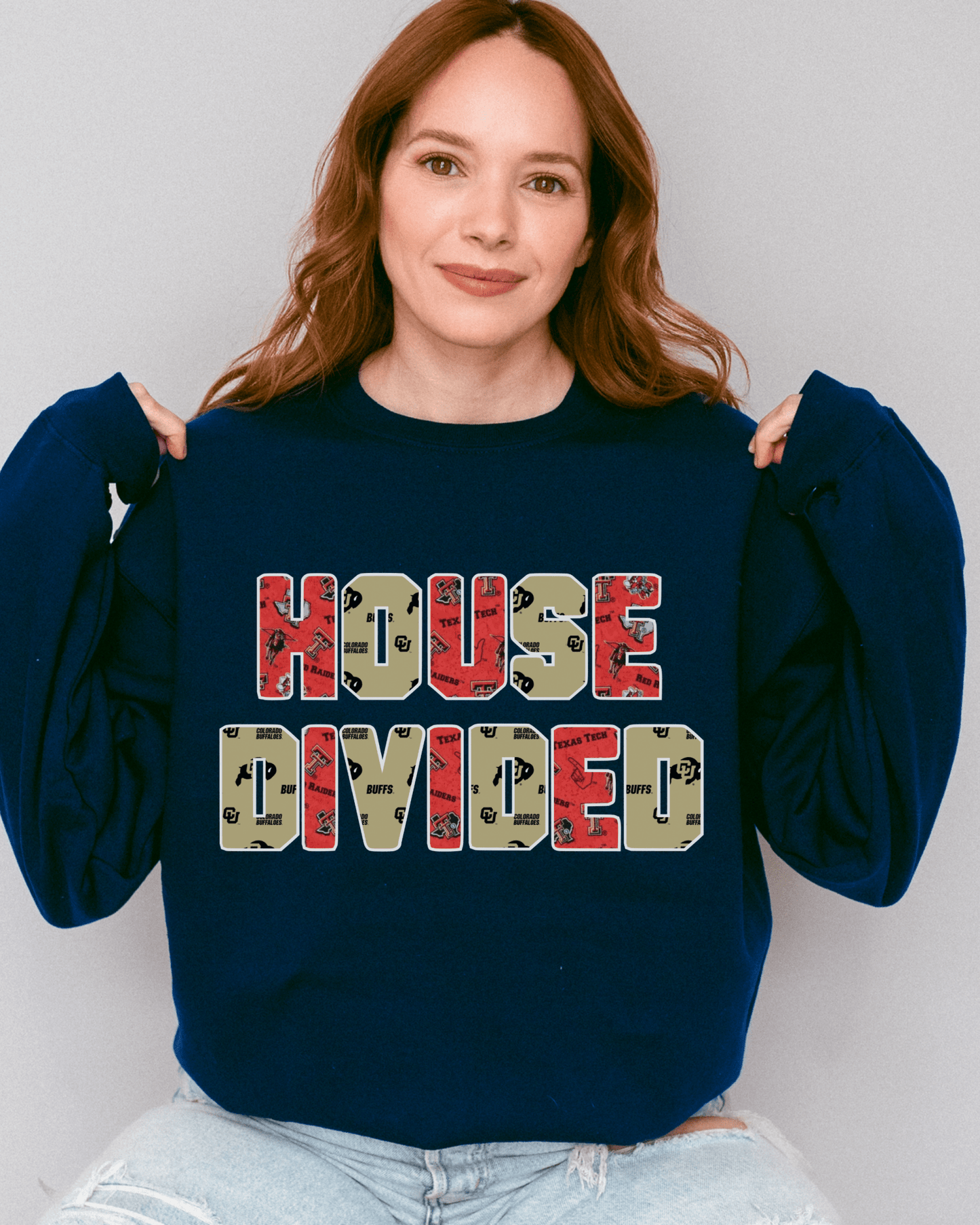 House Divided Letter Patterns Crewneck Sweatshirt - Tailgate Vibes