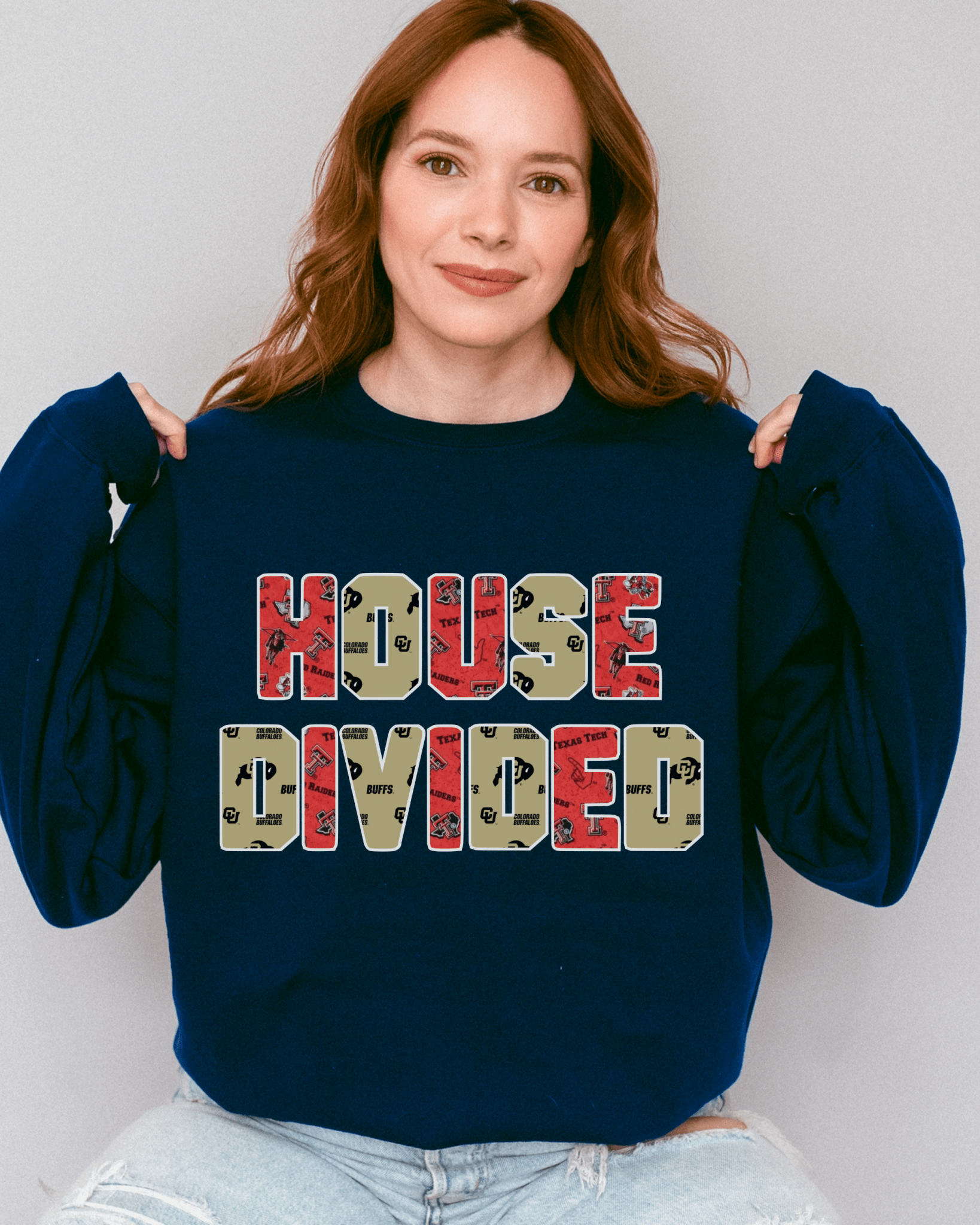 House Divided Letter Patterns Crewneck Sweatshirt - Tailgate Vibes