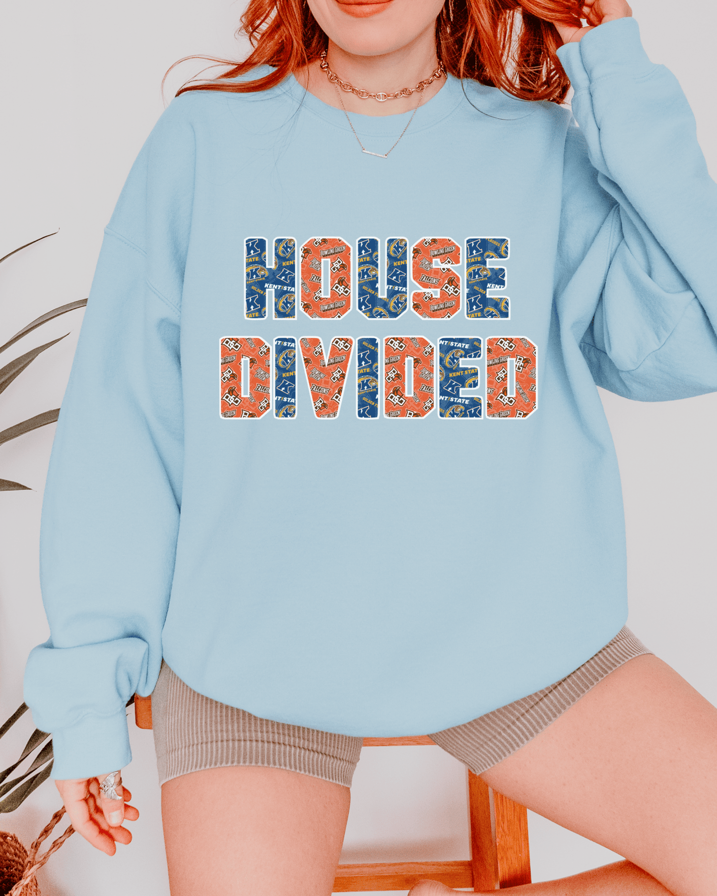 House Divided Letter Patterns Crewneck Sweatshirt - Tailgate Vibes