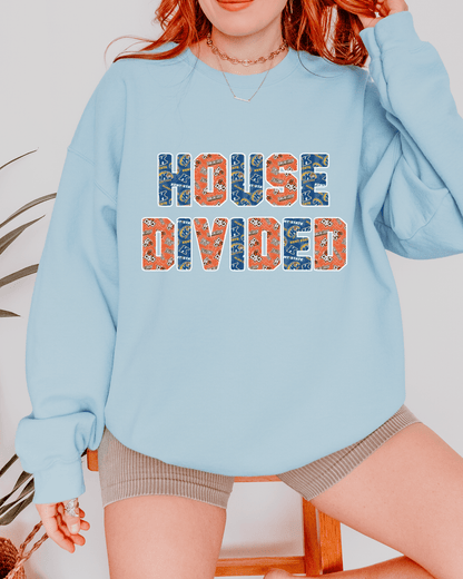 House Divided Letter Patterns Crewneck Sweatshirt - Tailgate Vibes