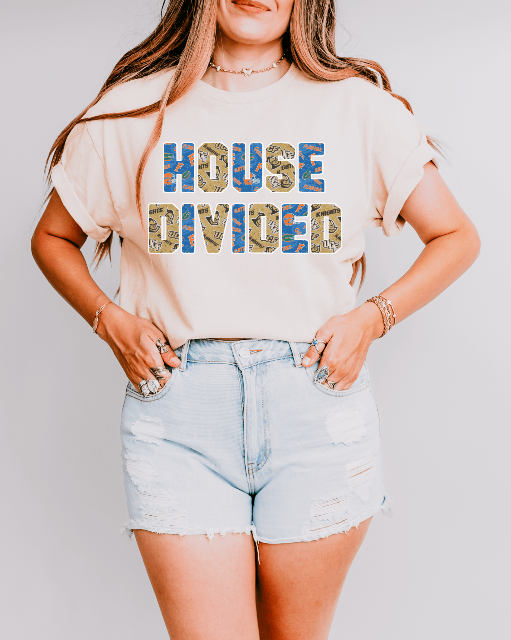 House Divided Letter Patterns T-Shirt - Tailgate Vibes