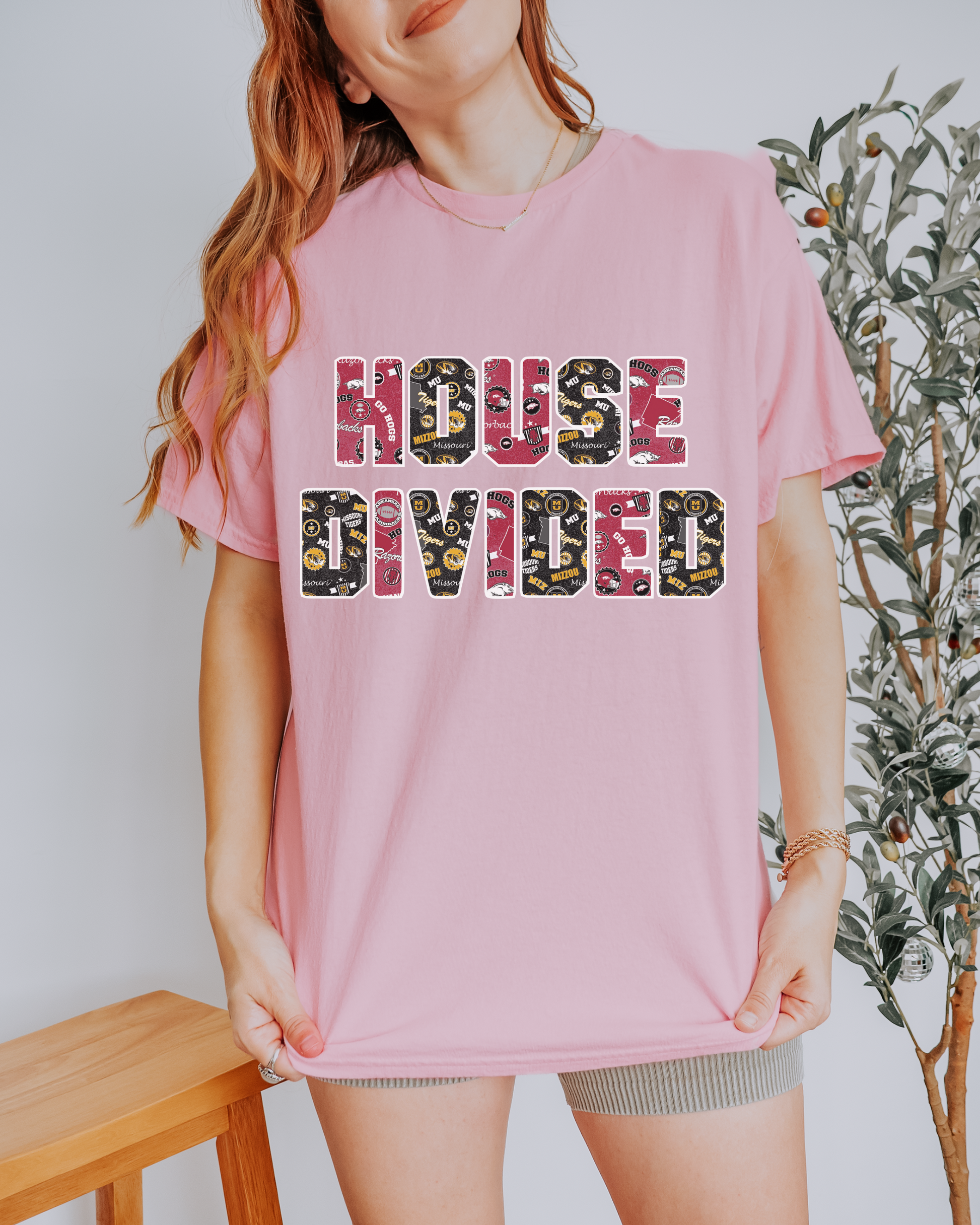 House Divided Letter Patterns T-Shirt - Tailgate Vibes